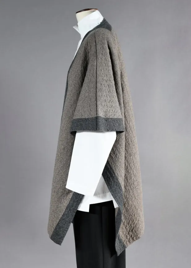 cashmere extra wide longer back knit tabard with edge detail - long sold by eskandar product image thumbnail 3