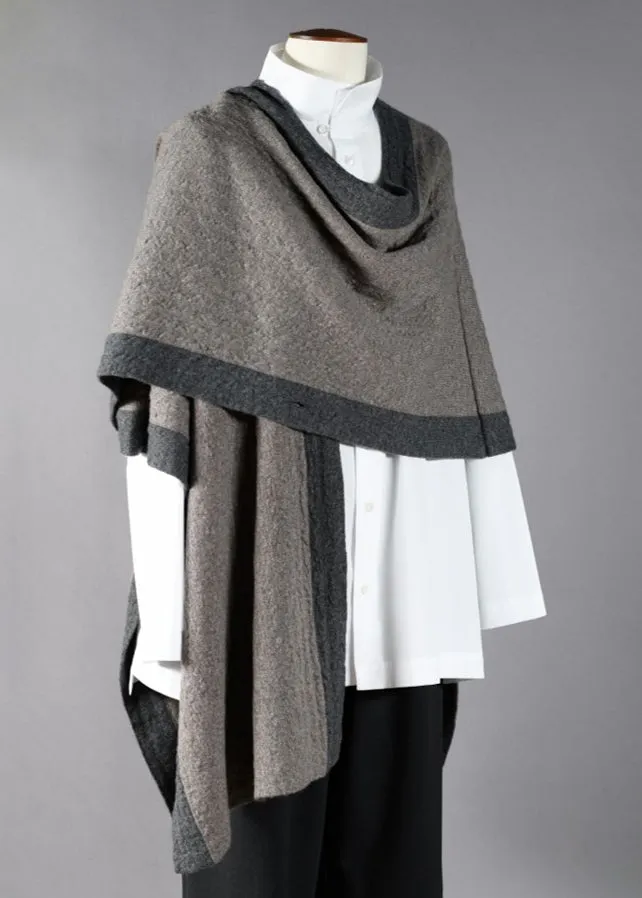 cashmere extra wide longer back knit tabard with edge detail - long sold by eskandar product image thumbnail 2