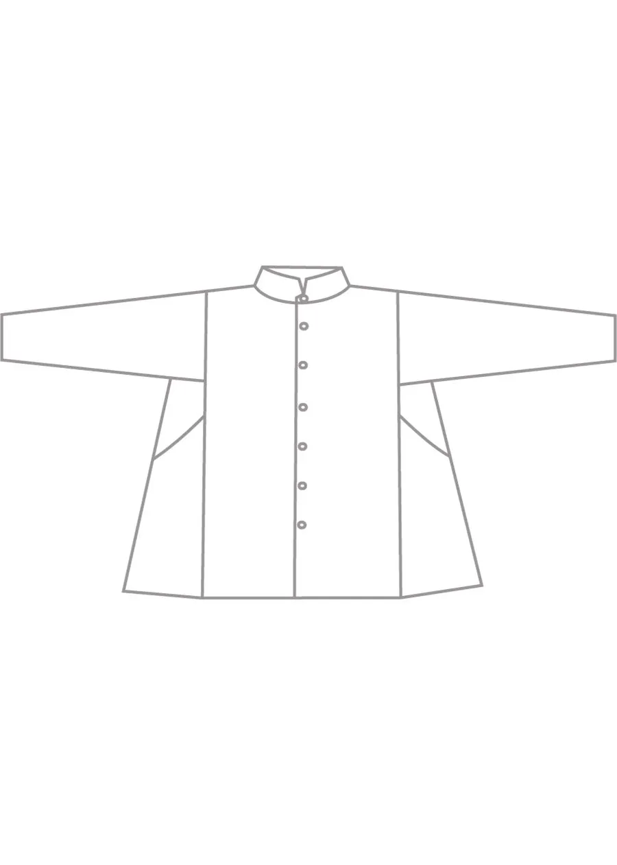 linen caucasus jacket with notch collar - long sold by eskandar product image thumbnail 4