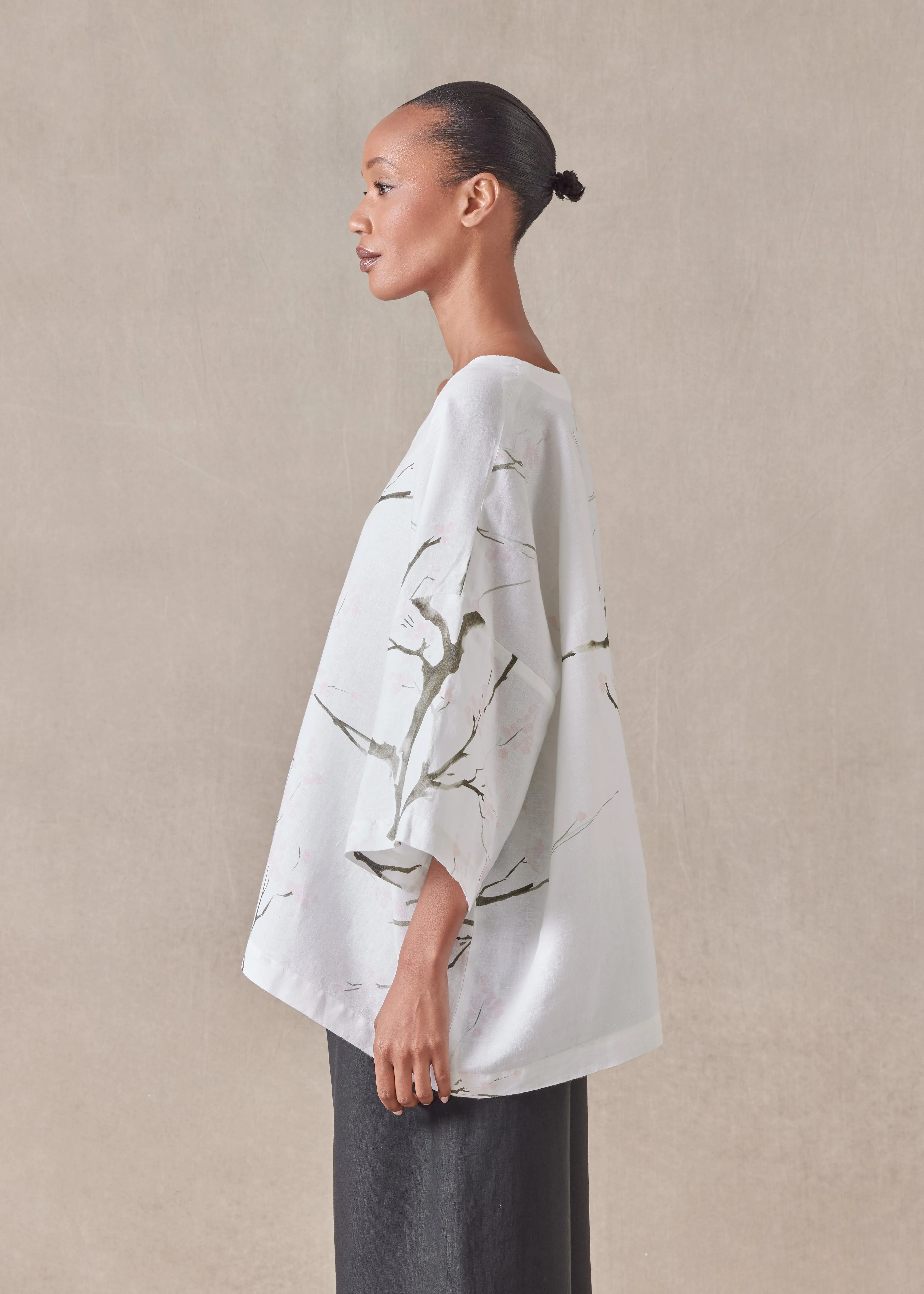 linen t-shirt tunic - long sold by eskandar product image thumbnail 2