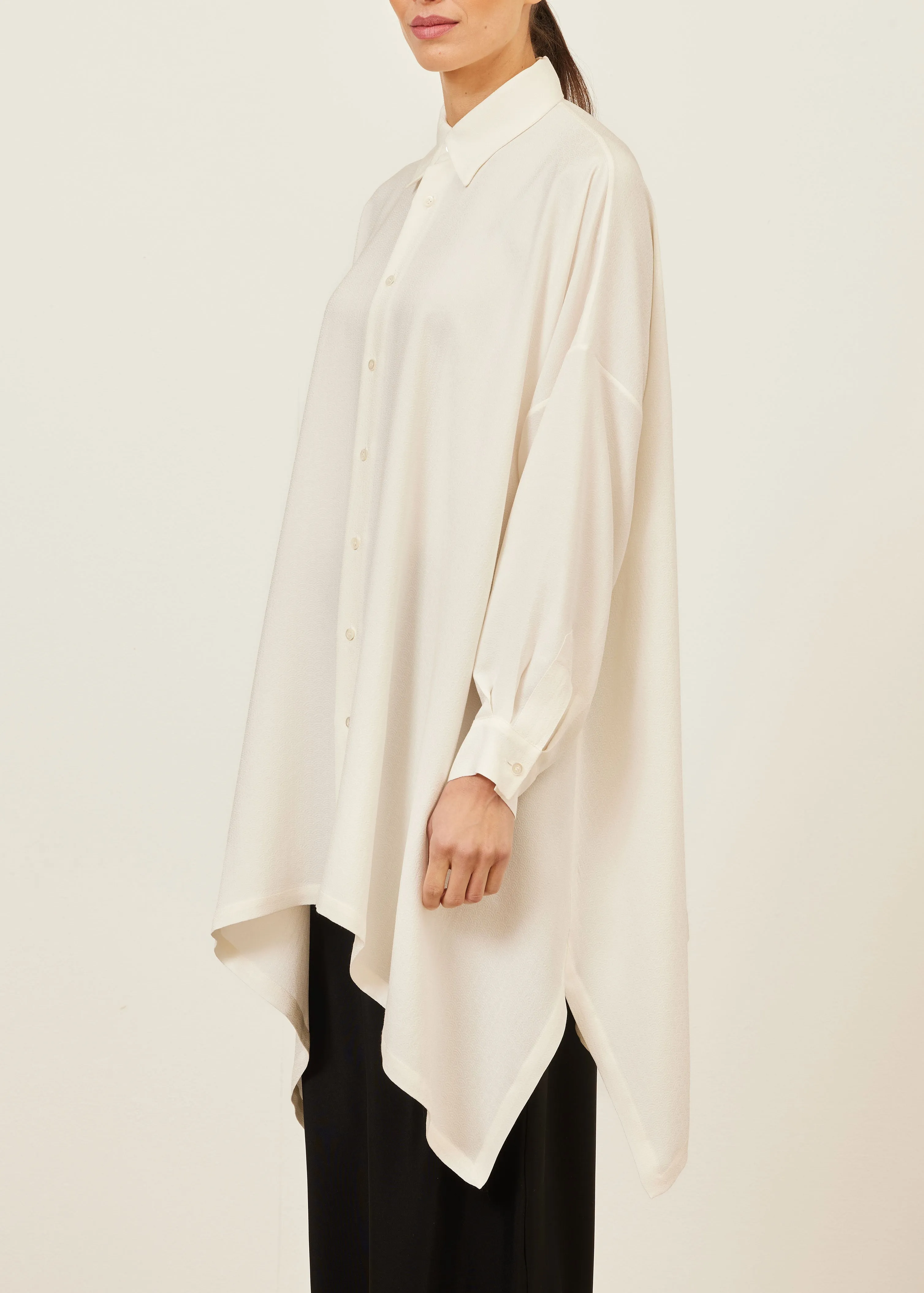 silk dps shirt with collar - long plus sold by eskandar