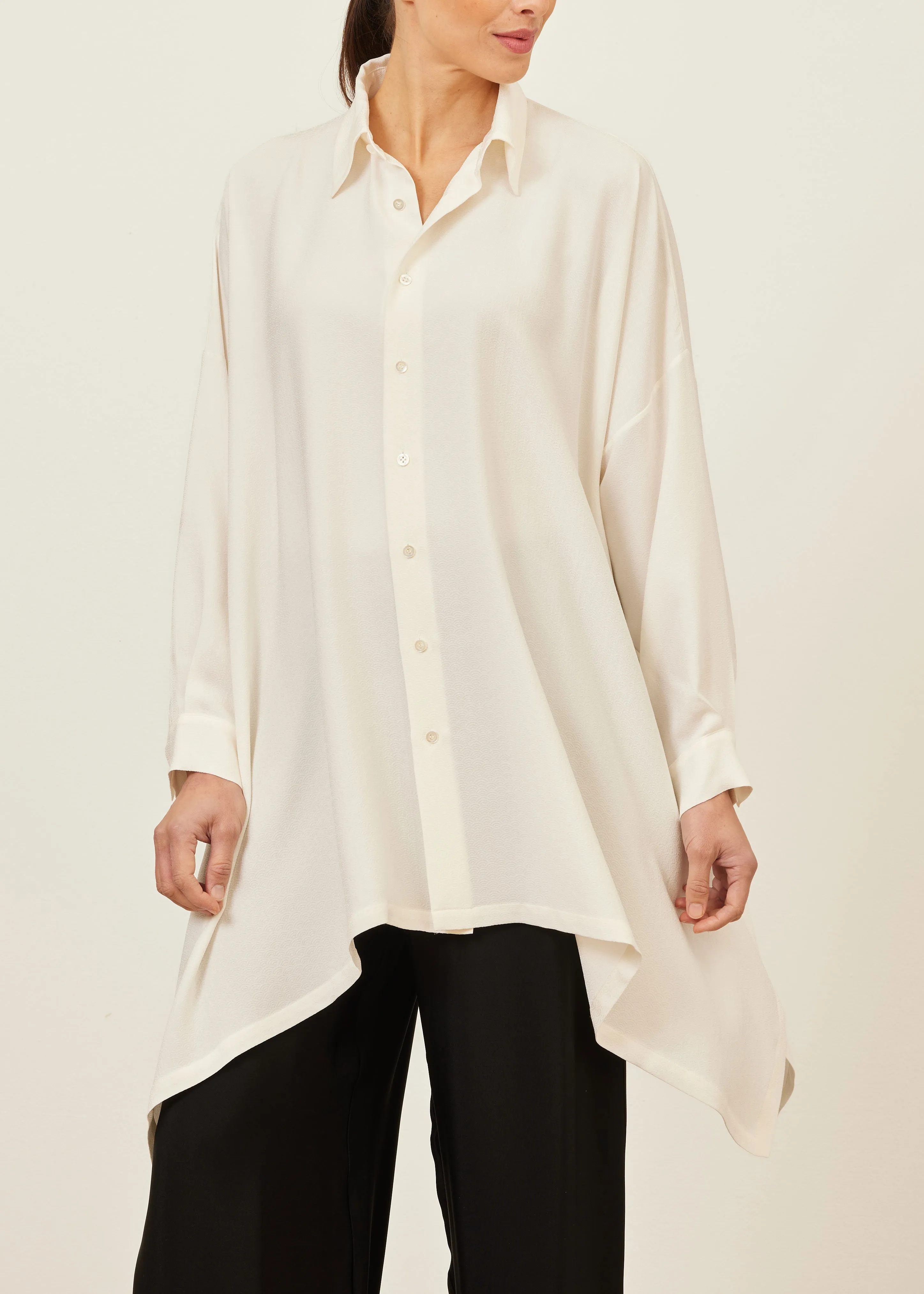 silk dps shirt with collar - long plus sold by eskandar product image thumbnail 2