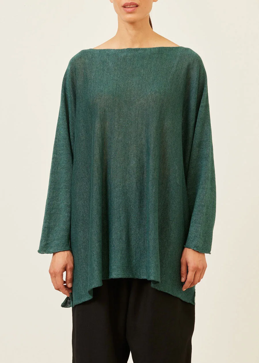 linen sideways knitted sweater - long sold by eskandar