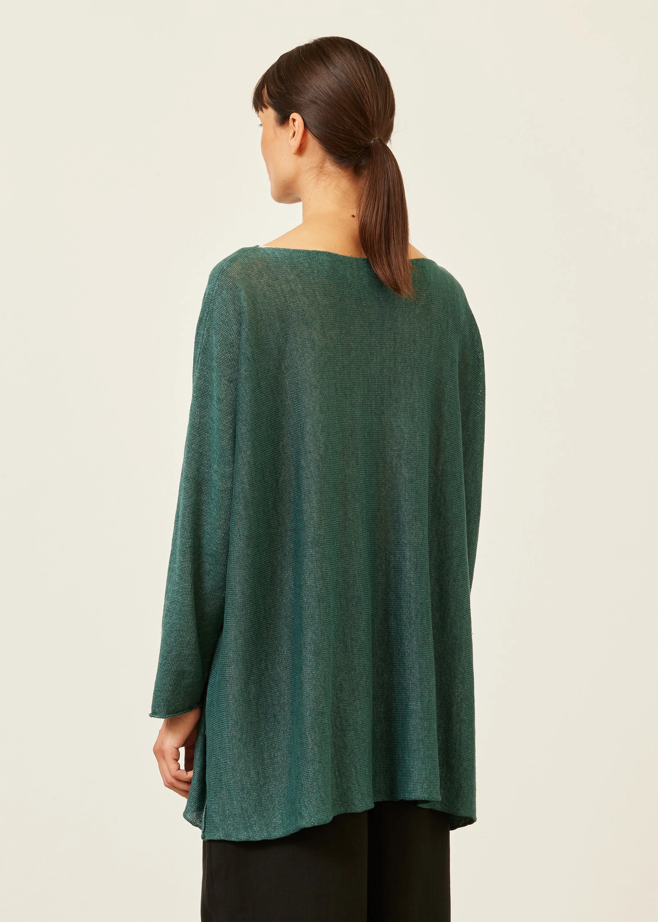 linen sideways knitted sweater - long sold by eskandar product image thumbnail 4