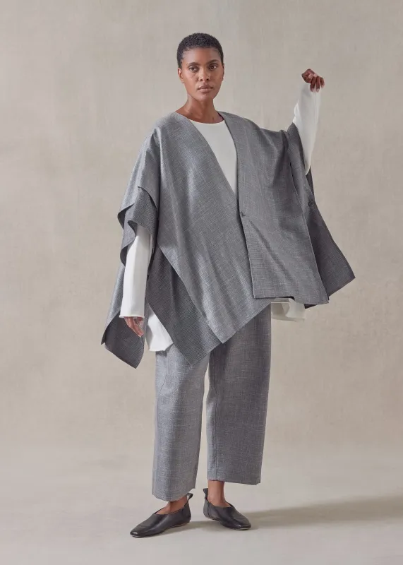 silk linen wool mix double layer blanket tabard - long sold by eskandar