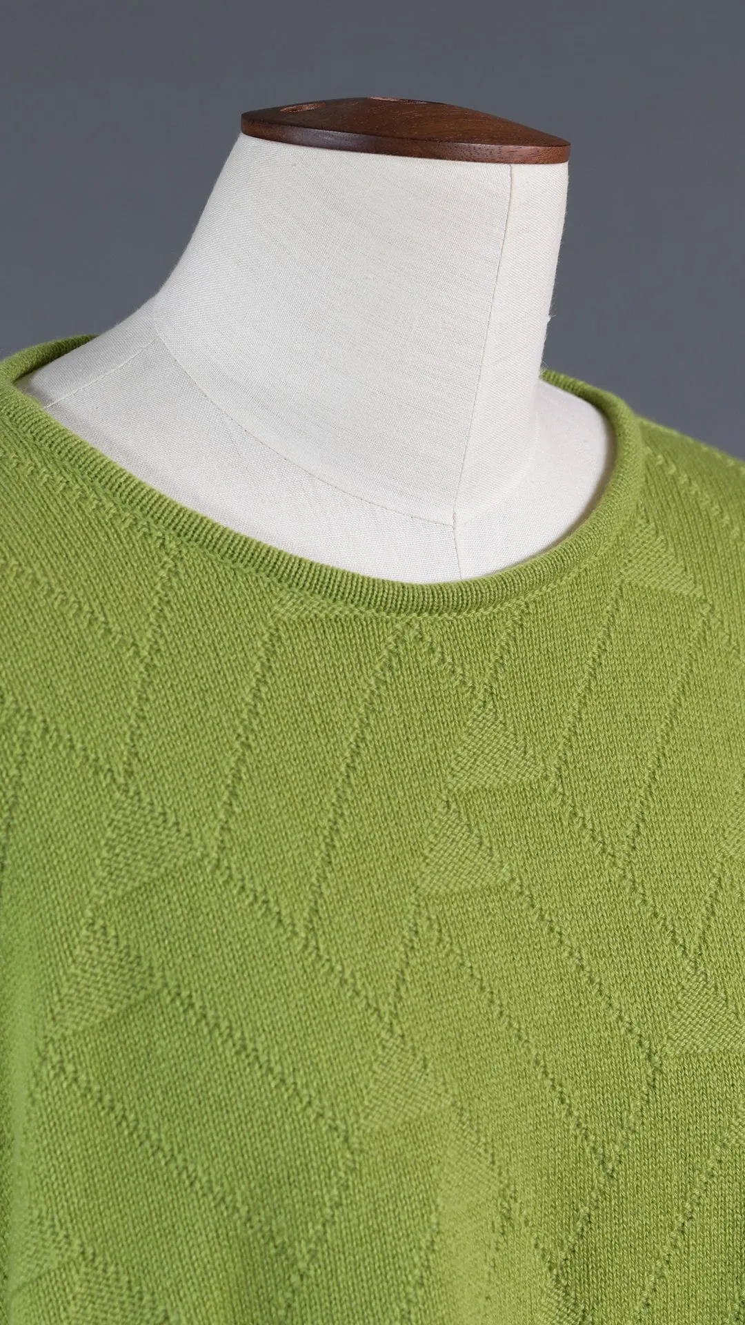 cashmere geometric diamonds 3/4 sleeve dps bateau neck sweater - mid plus sold by eskandar product image thumbnail 3