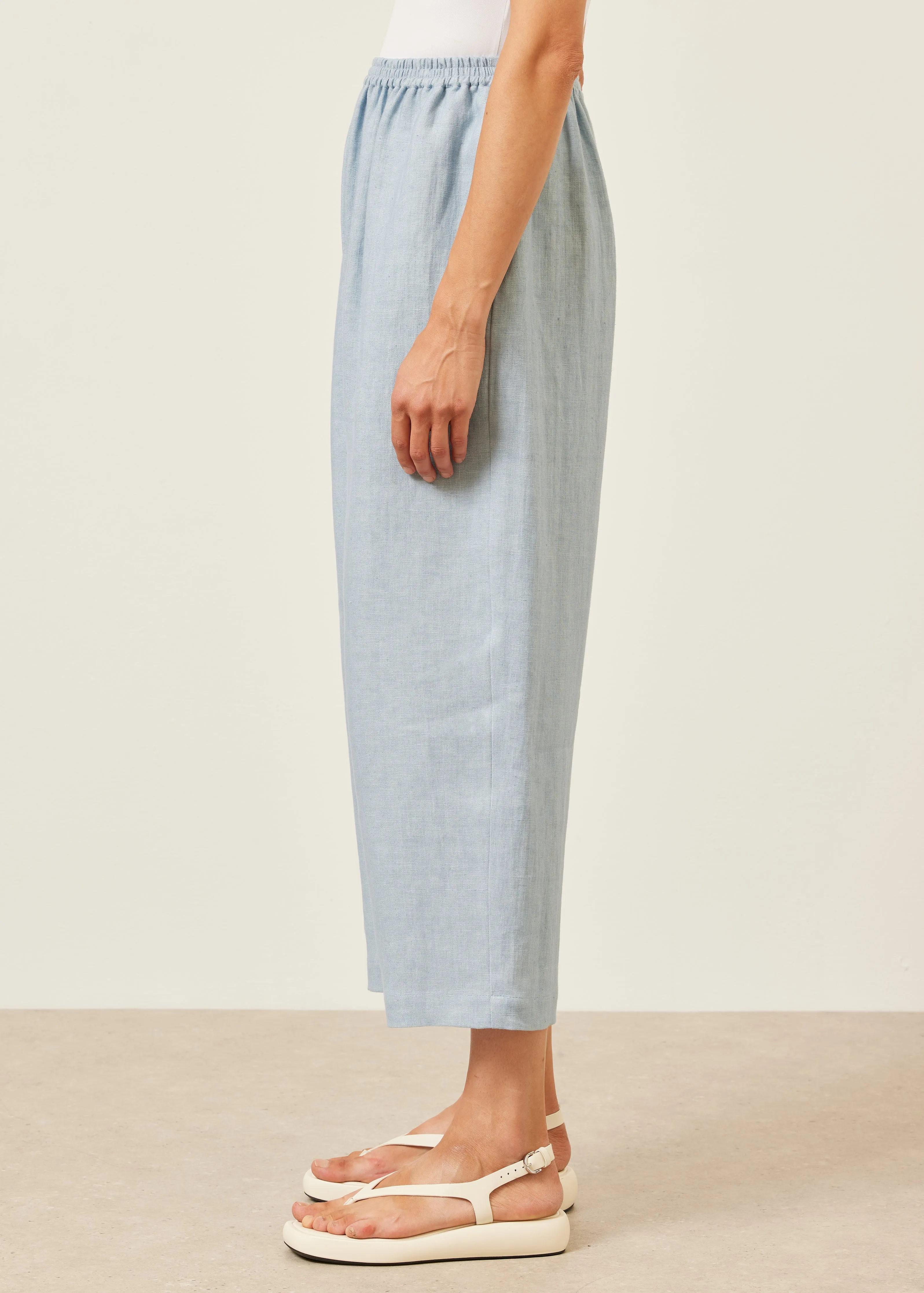 linen japanese trouser (woadblue) sold by eskandar product image thumbnail 3