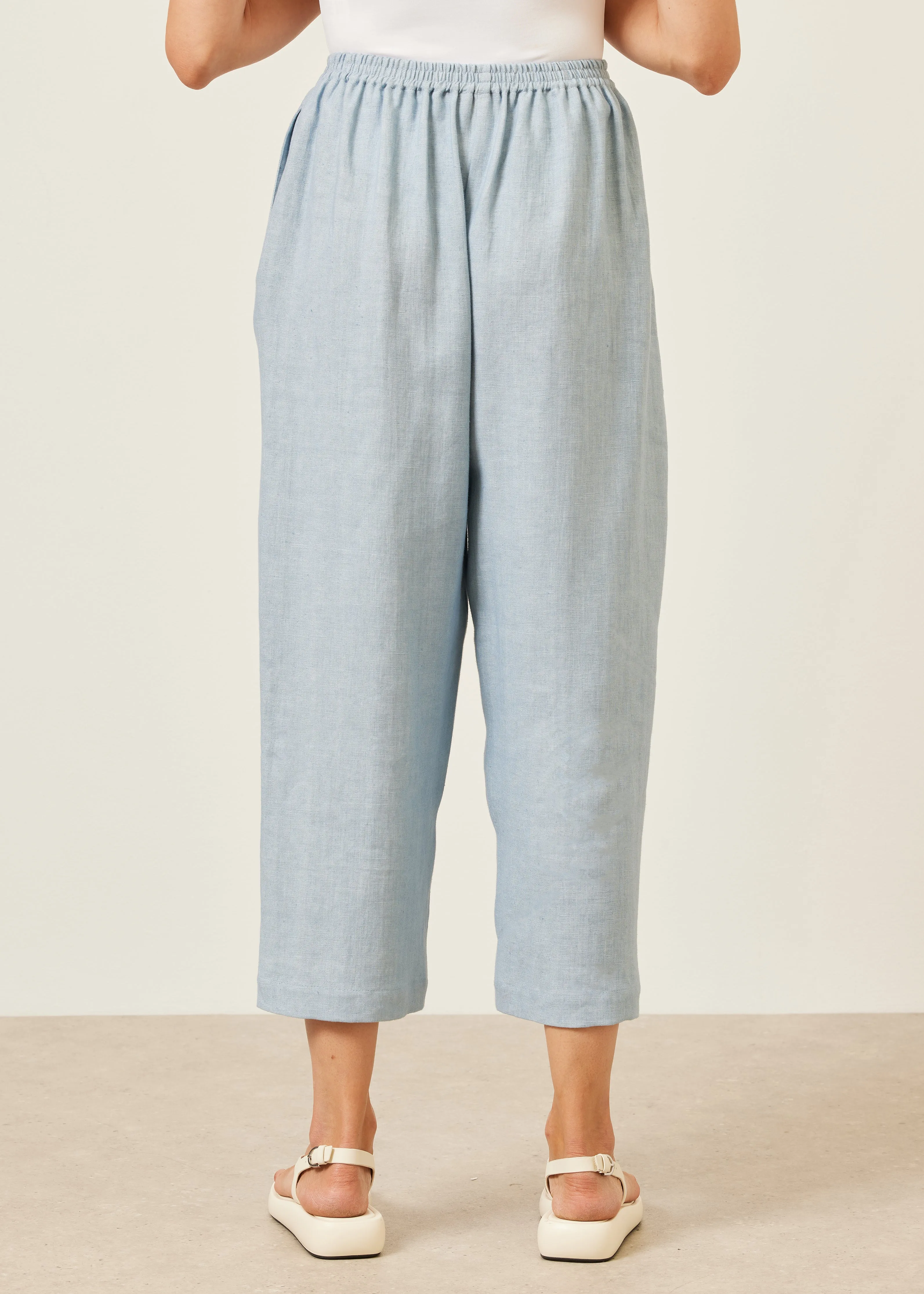 linen japanese trouser (woadblue) sold by eskandar product image thumbnail 4