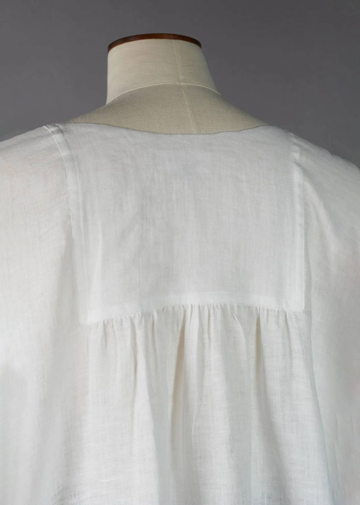 handkerchief linen slit neck peasant smock - long plus sold by eskandar product image thumbnail 2