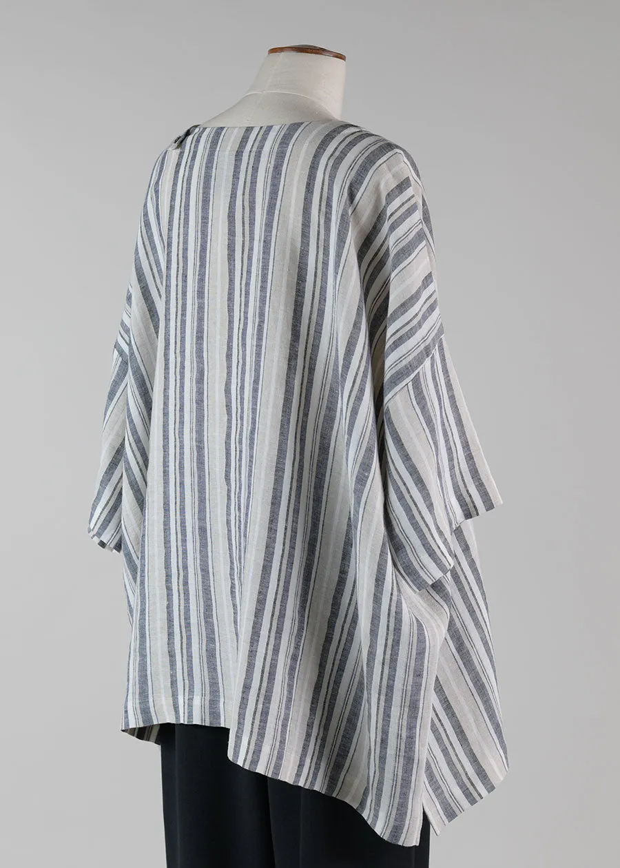 striped linen t-shirt - long sold by eskandar product image thumbnail 3