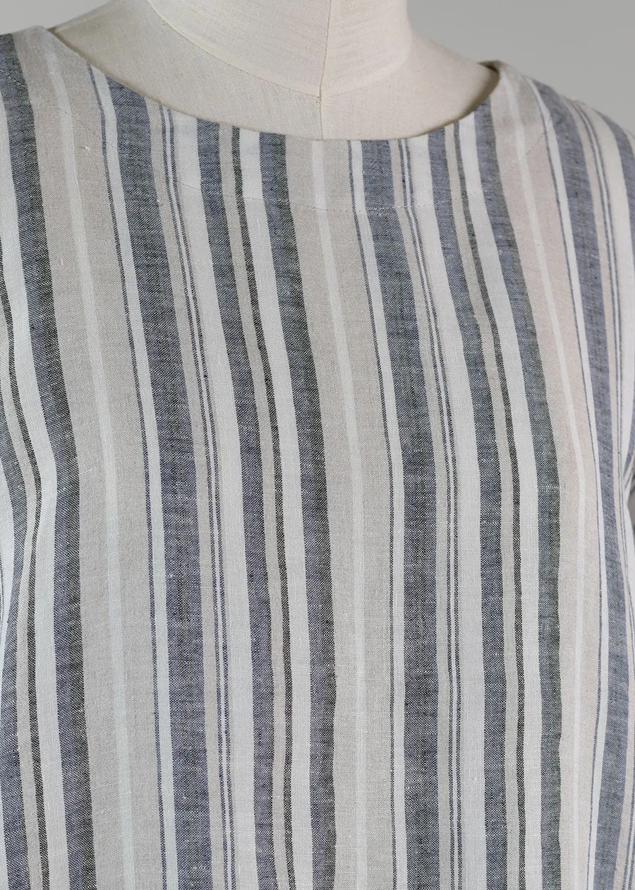 striped linen t-shirt - long sold by eskandar product image thumbnail 4