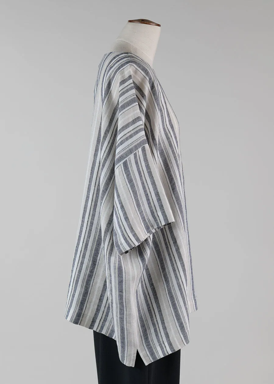 striped linen t-shirt - long sold by eskandar product image thumbnail 2