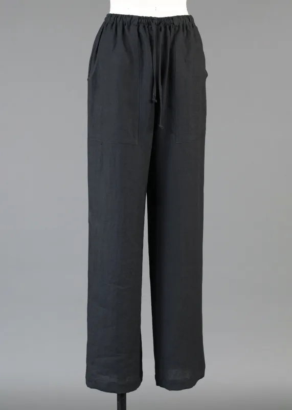 linen patchpocket drawstring trouser sold by eskandar