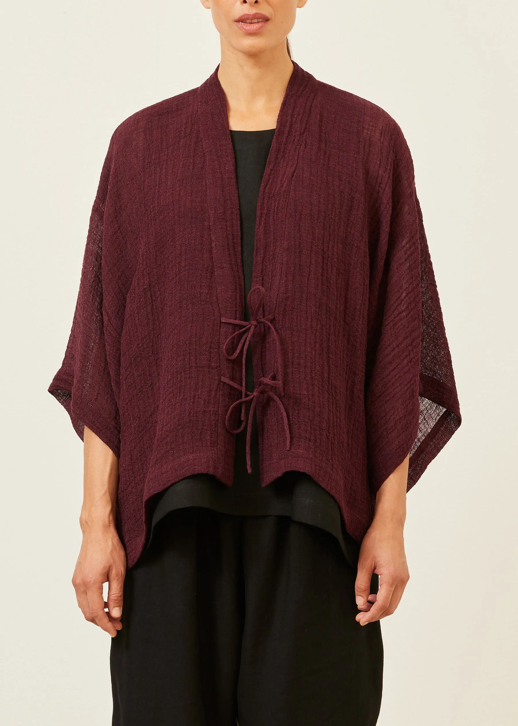 linen gauze shanghai jacket - mid sold by eskandar