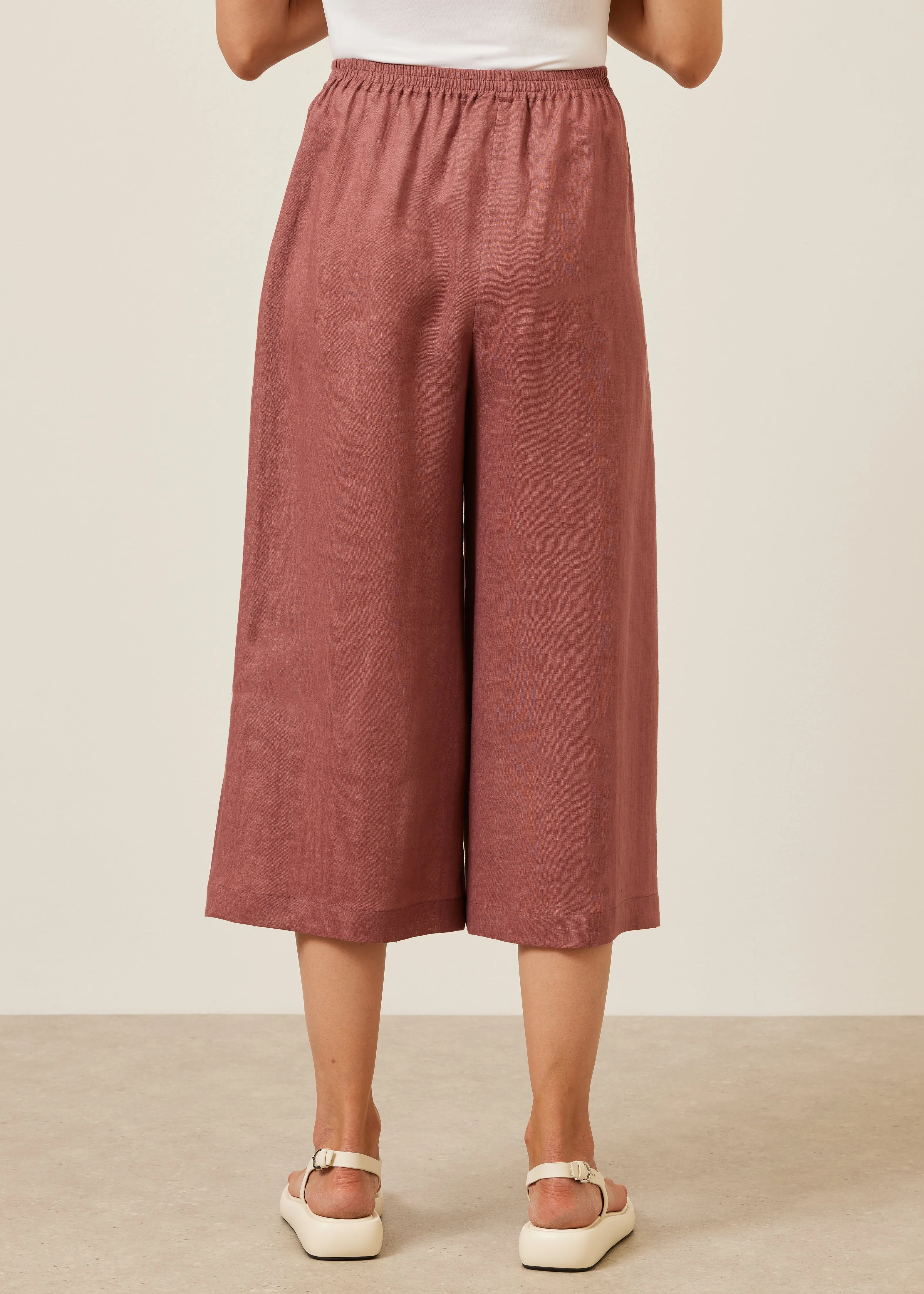 handkerchief linen flared cropped trouser sold by eskandar product image thumbnail 4
