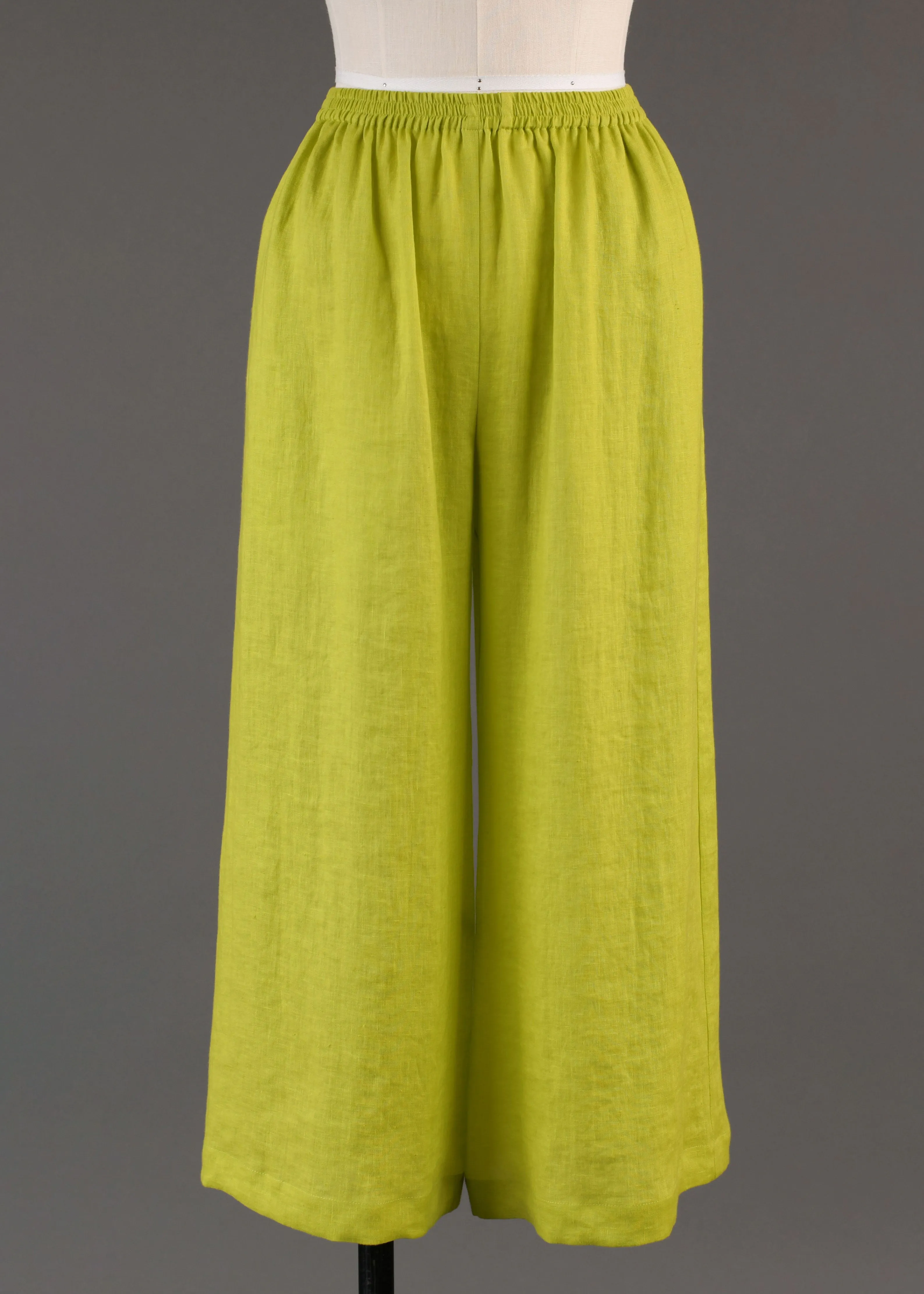 handkerchief linen flared cropped trouser sold by eskandar