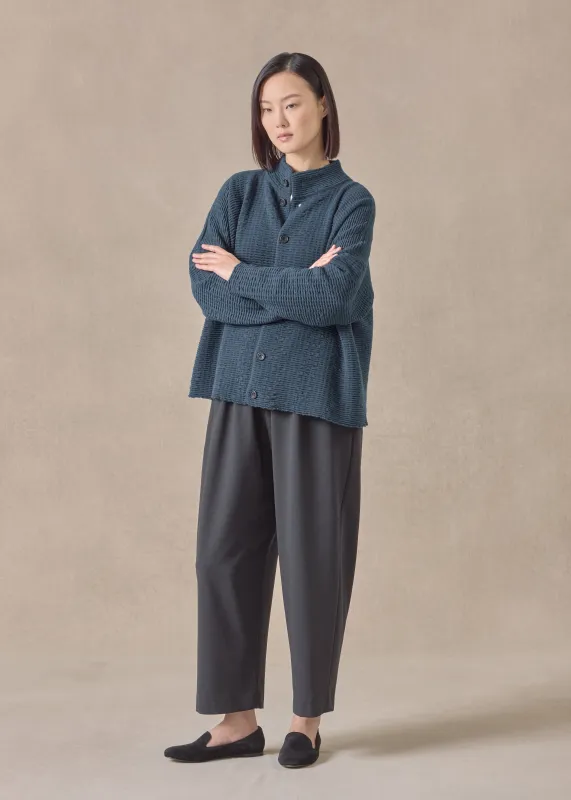 cashmere 3/4 width high neck cardigan - mid sold by eskandar