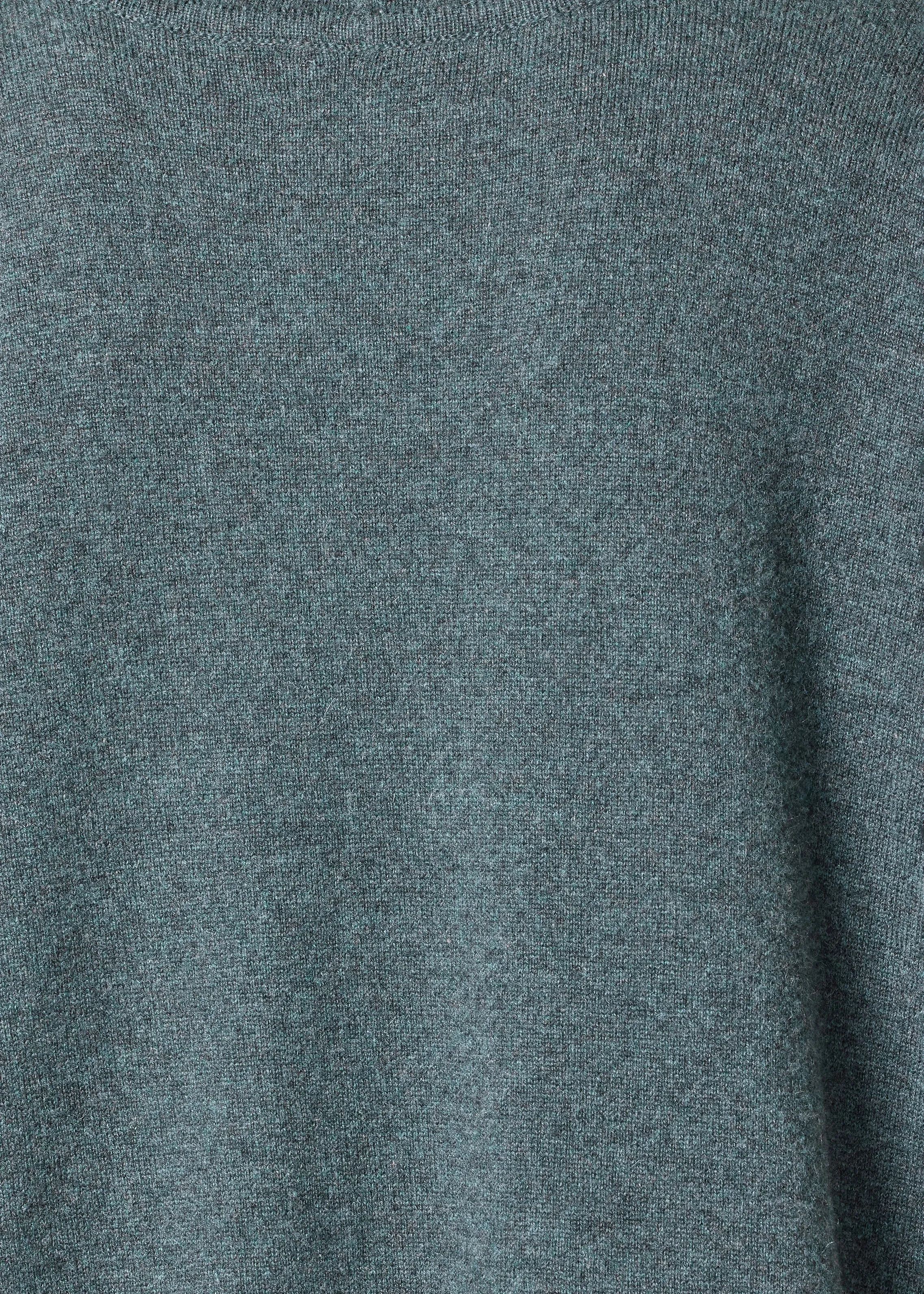 cashmere slim sleeve raw edge scrunch neck - mid plus (darkforest) sold by eskandar product image thumbnail 4