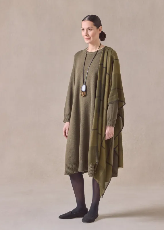 cashmere tartan check scarf (antiqueolive) sold by eskandar