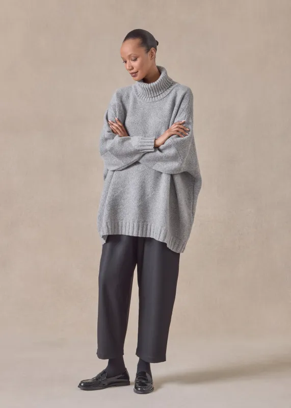 cashmere wide roll neck sweater - long sold by eskandar
