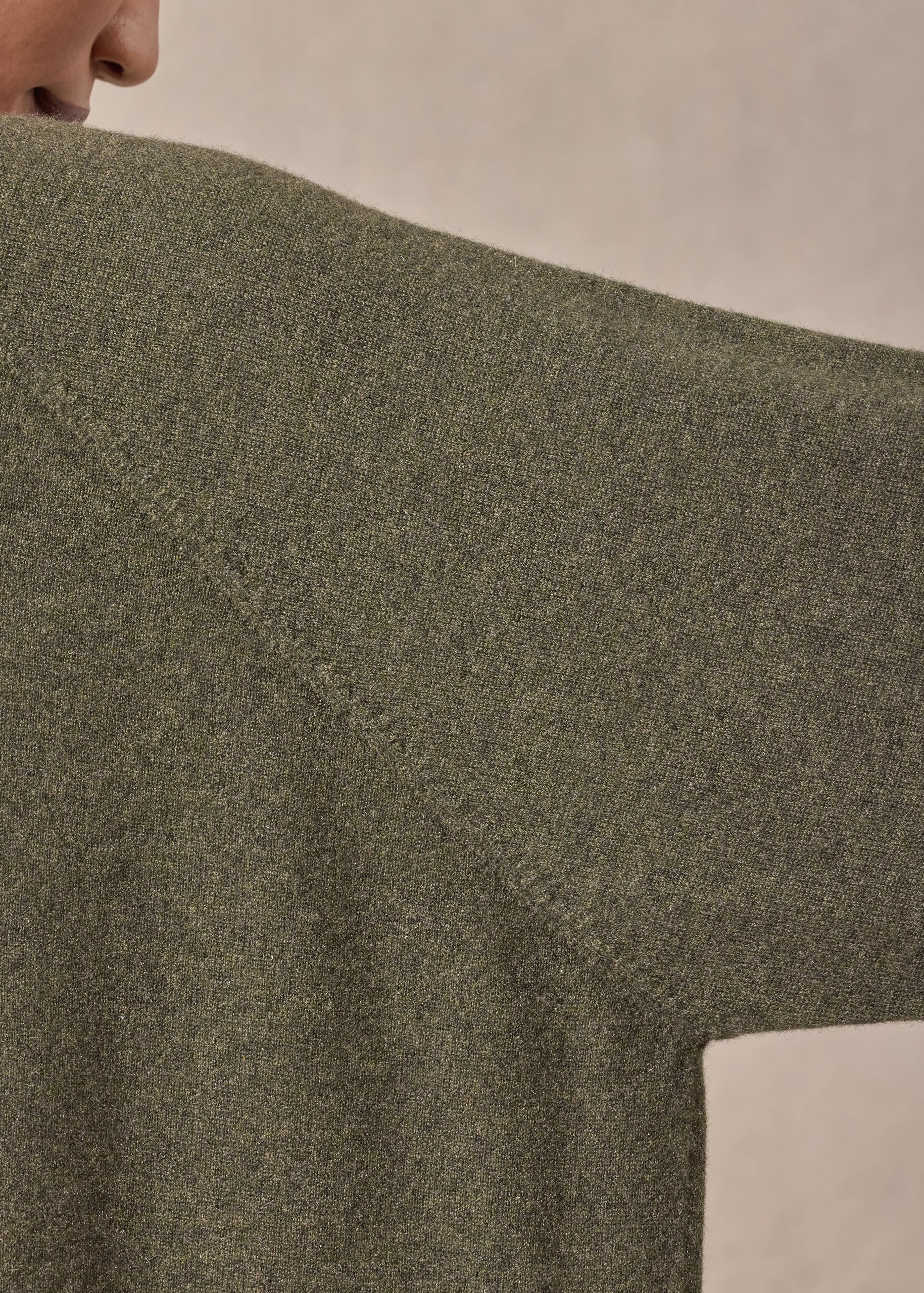 cashmere raglan sleeve round neck cardigan - long (mossbronze) sold by eskandar product image thumbnail 3