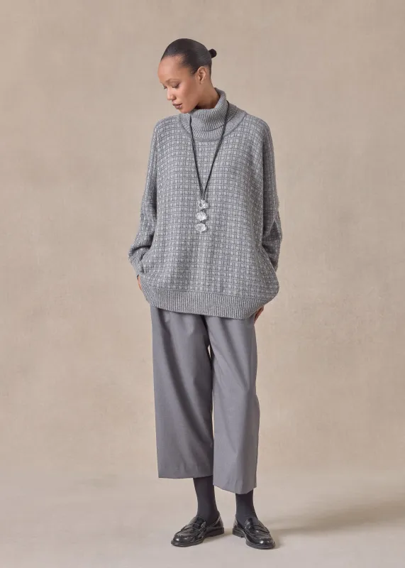 cashmere roll neck sweater - mid plus (windsorgrey) sold by eskandar