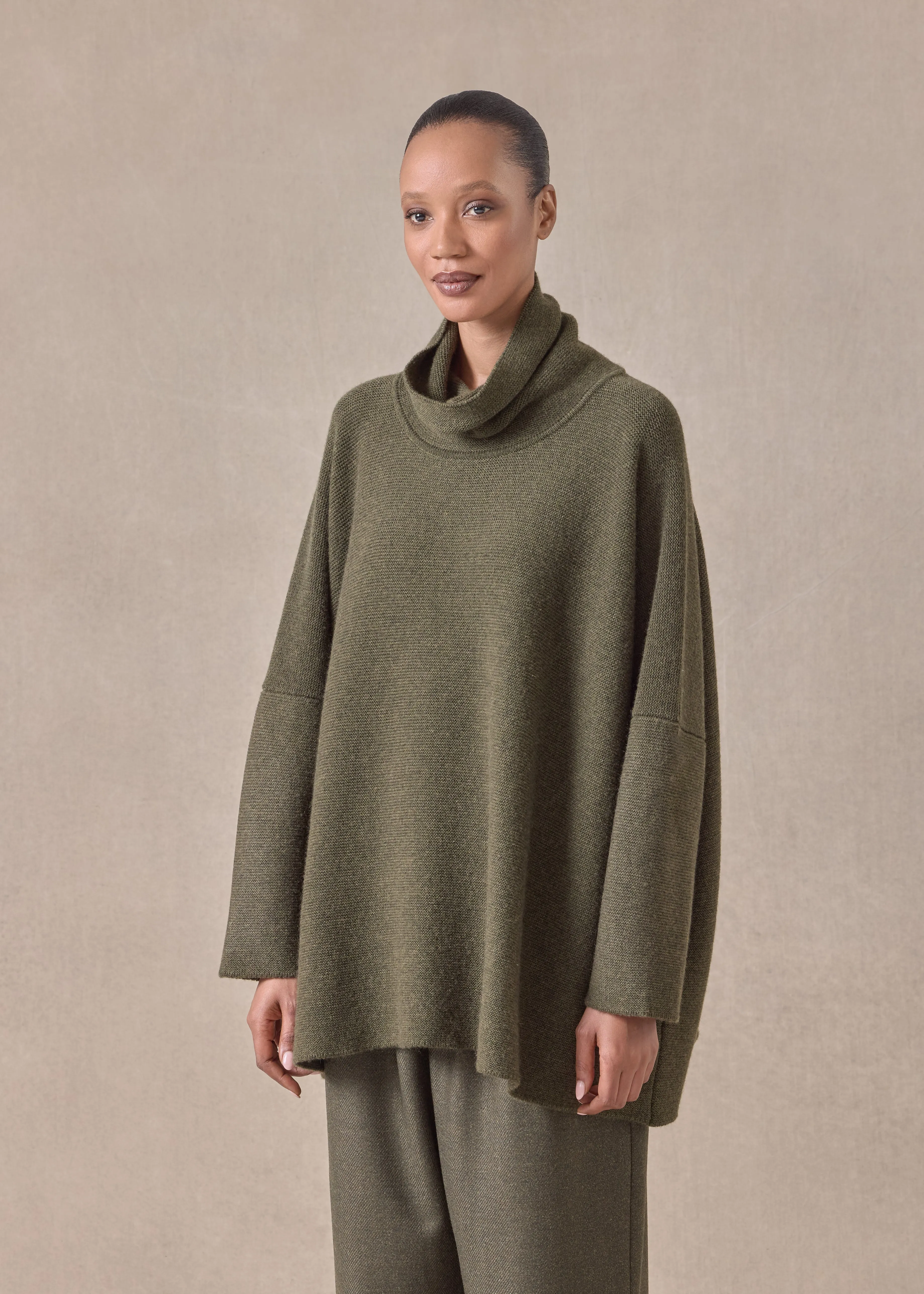 cashmere slim sleeve monks top - long sold by eskandar product image thumbnail 2