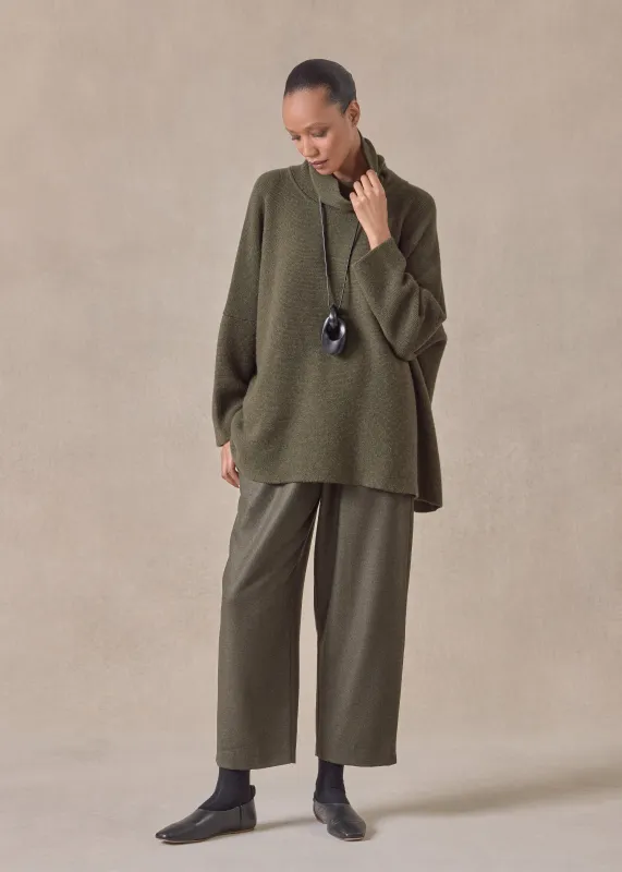 cashmere slim sleeve monks top - long sold by eskandar