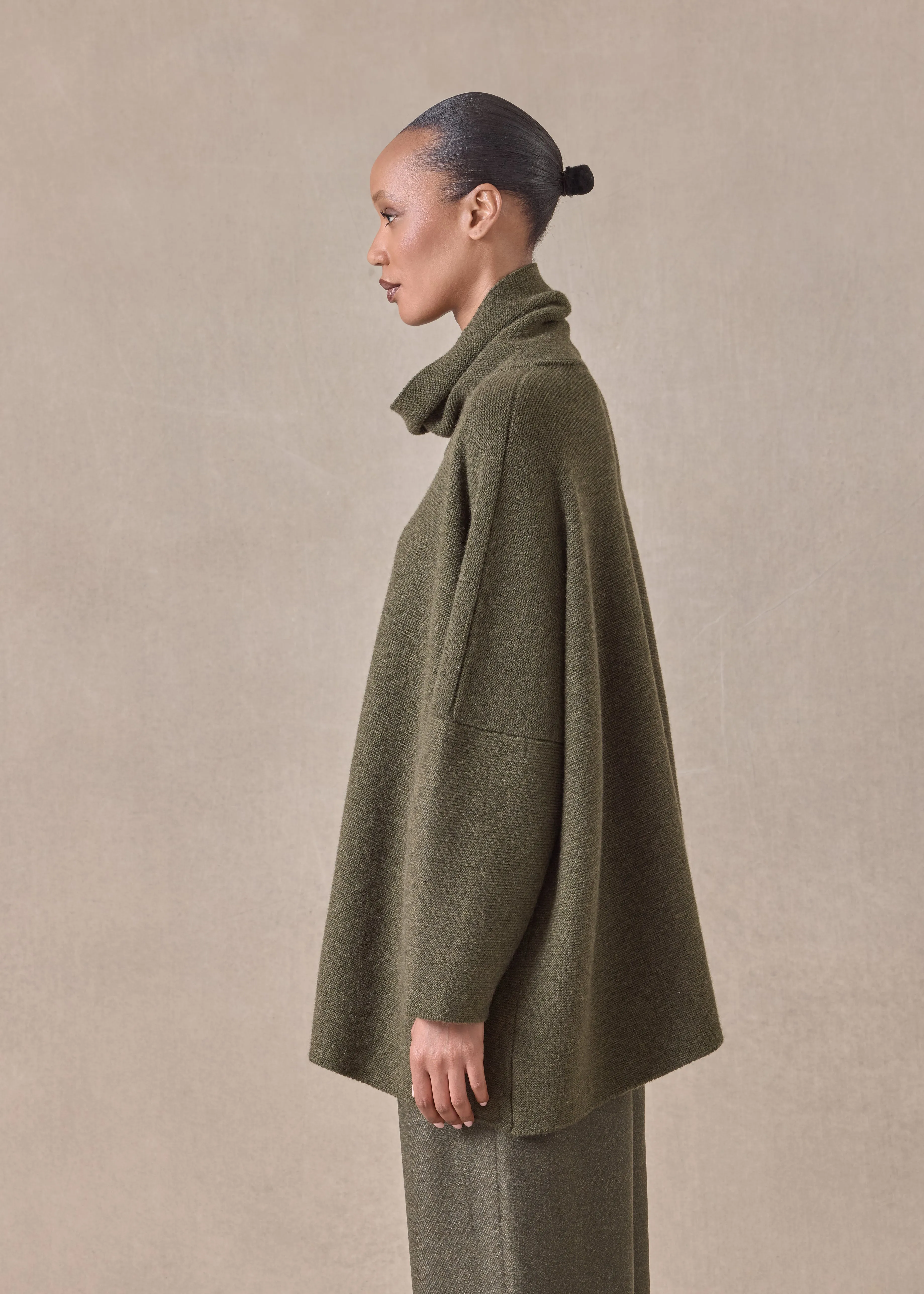 cashmere slim sleeve monks top - long sold by eskandar product image thumbnail 3