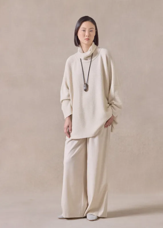 cashmere slim sleeve monks top - long sold by eskandar