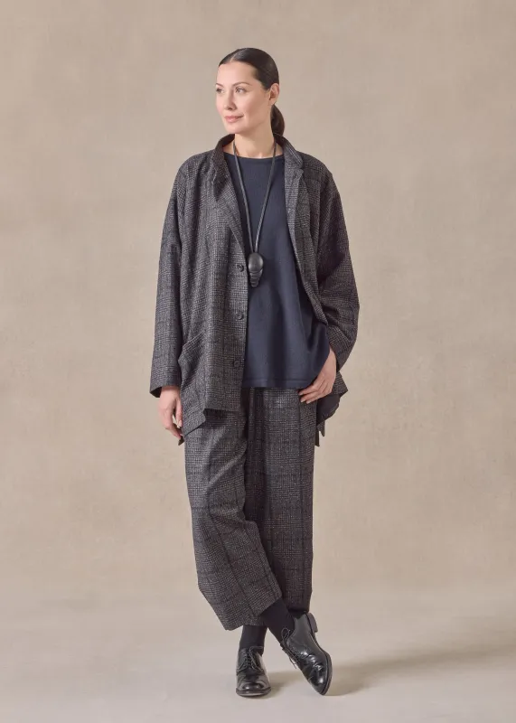 cashmere silk wool mix wide longer back mandarin jacket - long sold by eskandar