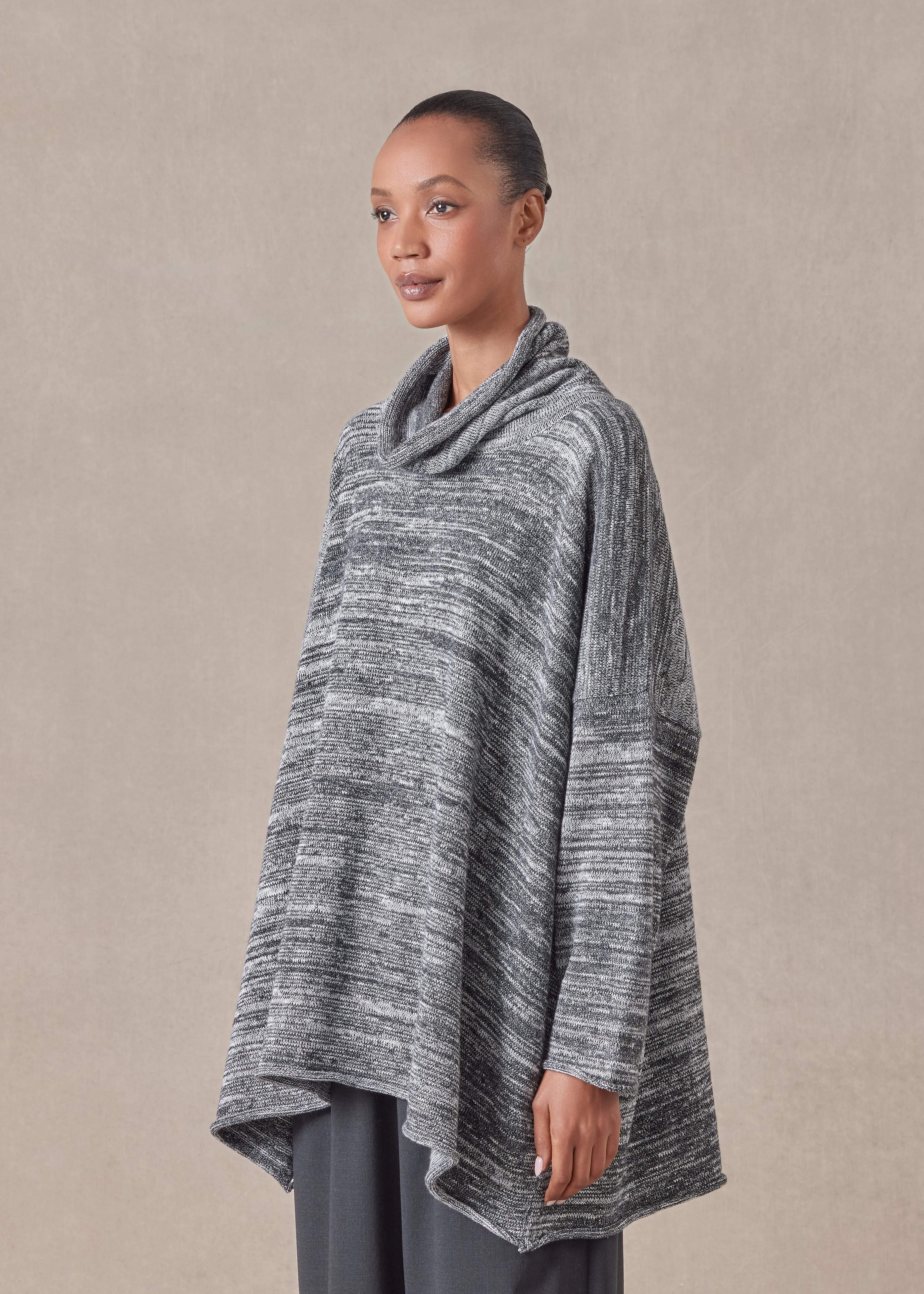 cotton linen mix wide a-line monks top - long sold by eskandar product image thumbnail 2