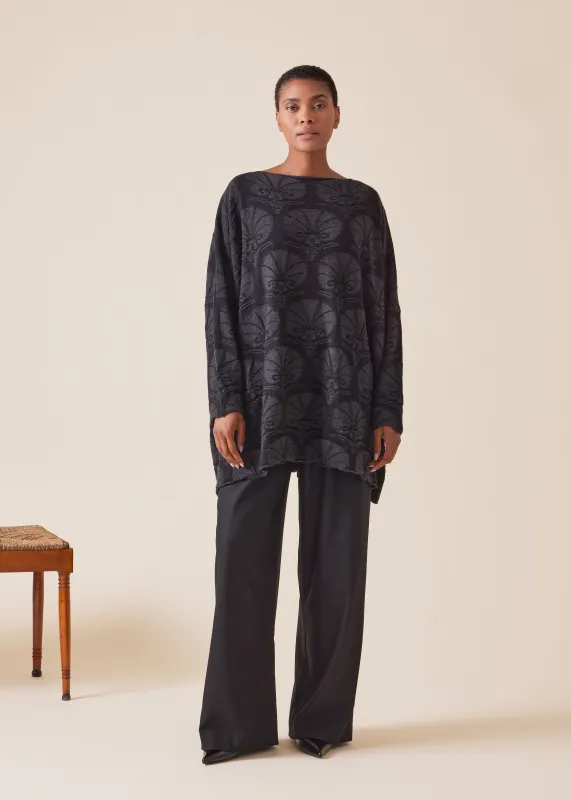 cashmere square slim sleeve sweater - long sold by eskandar