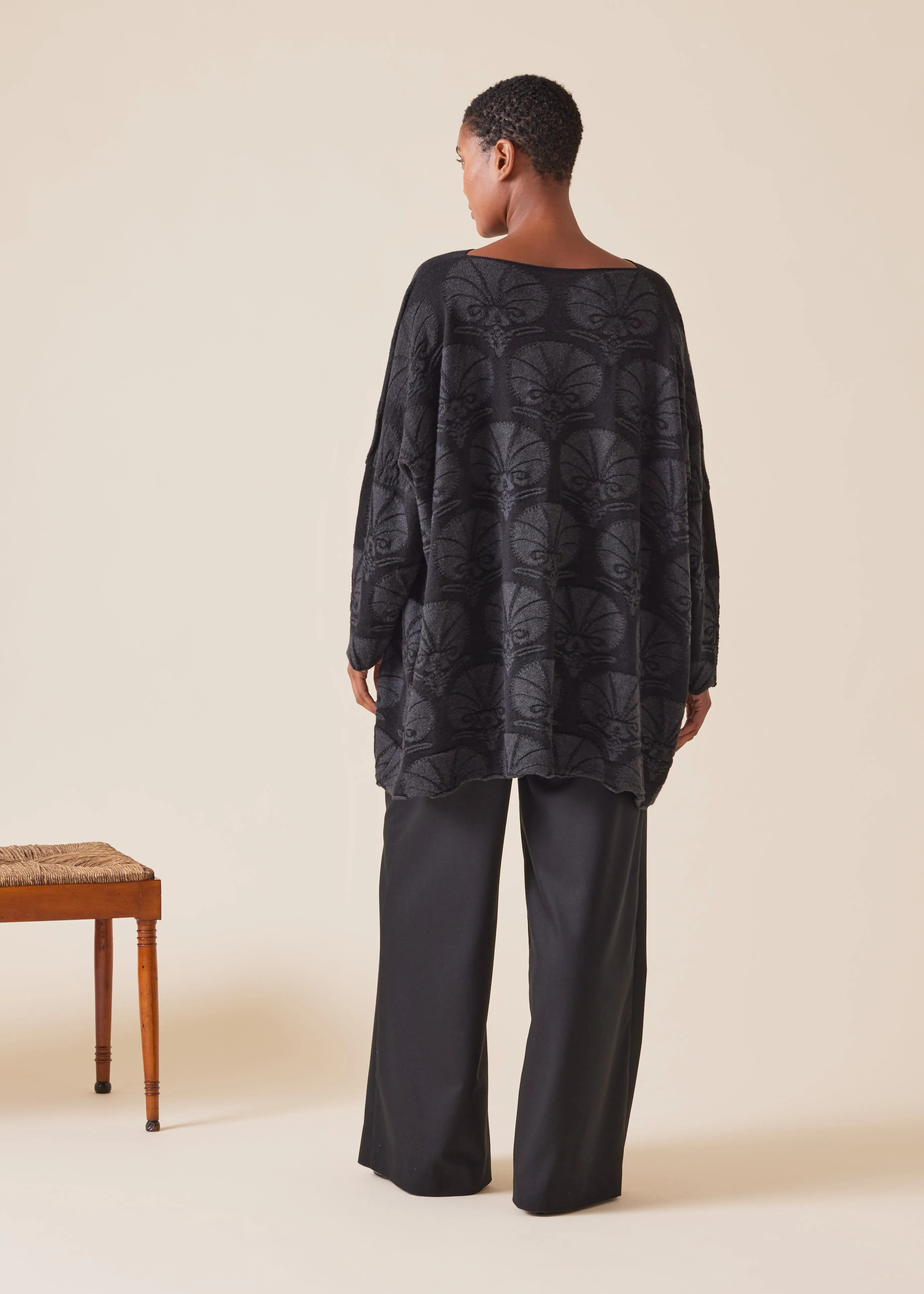 cashmere square slim sleeve sweater - long sold by eskandar product image thumbnail 3