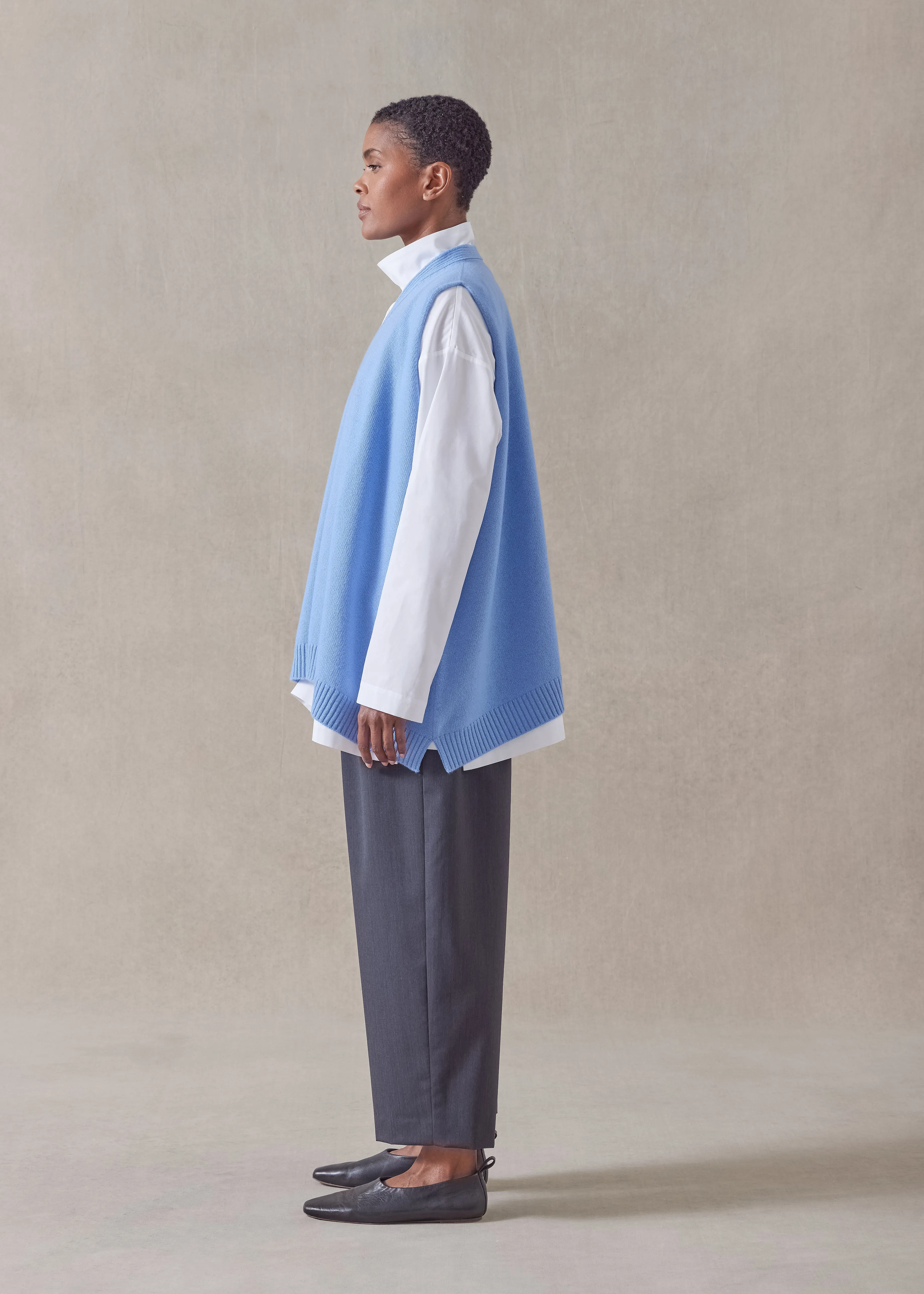 cashmere a-line sleeveless v-neck cardigan - mid plus sold by eskandar product image thumbnail 2