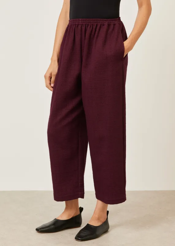 textured cotton japanese trouser (cochineal) sold by eskandar