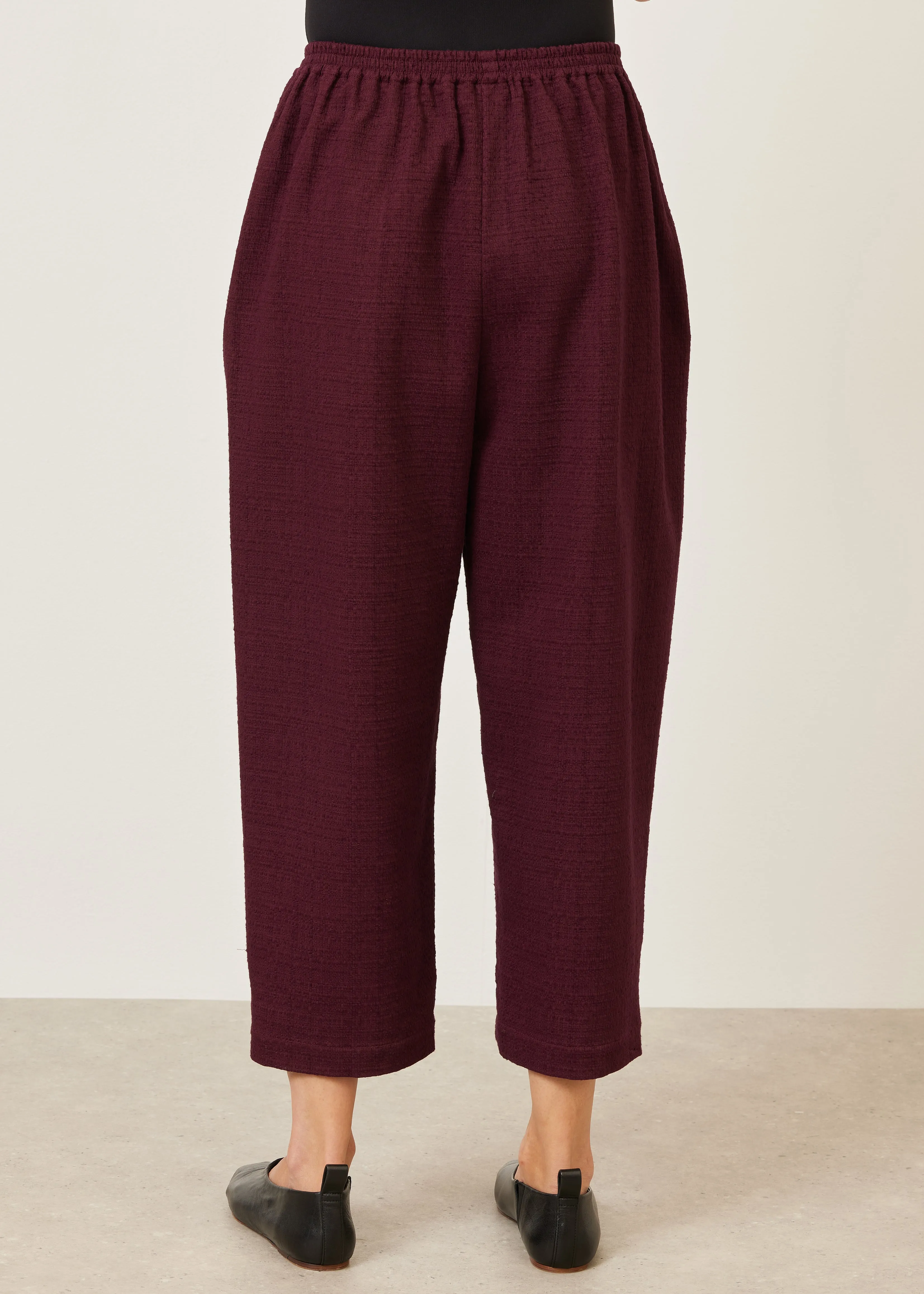 textured cotton japanese trouser (cochineal) sold by eskandar product image thumbnail 4