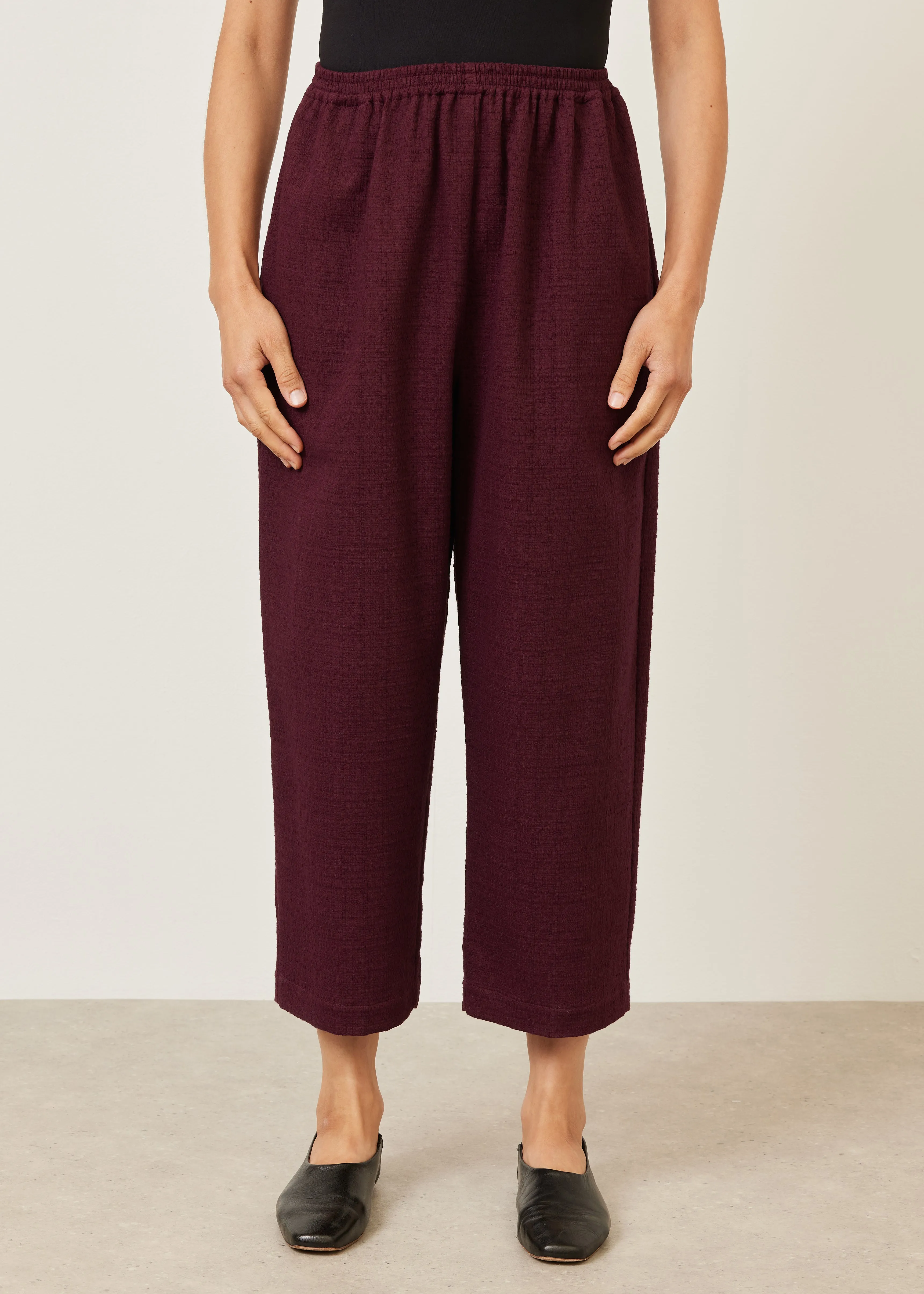 textured cotton japanese trouser (cochineal) sold by eskandar product image thumbnail 2