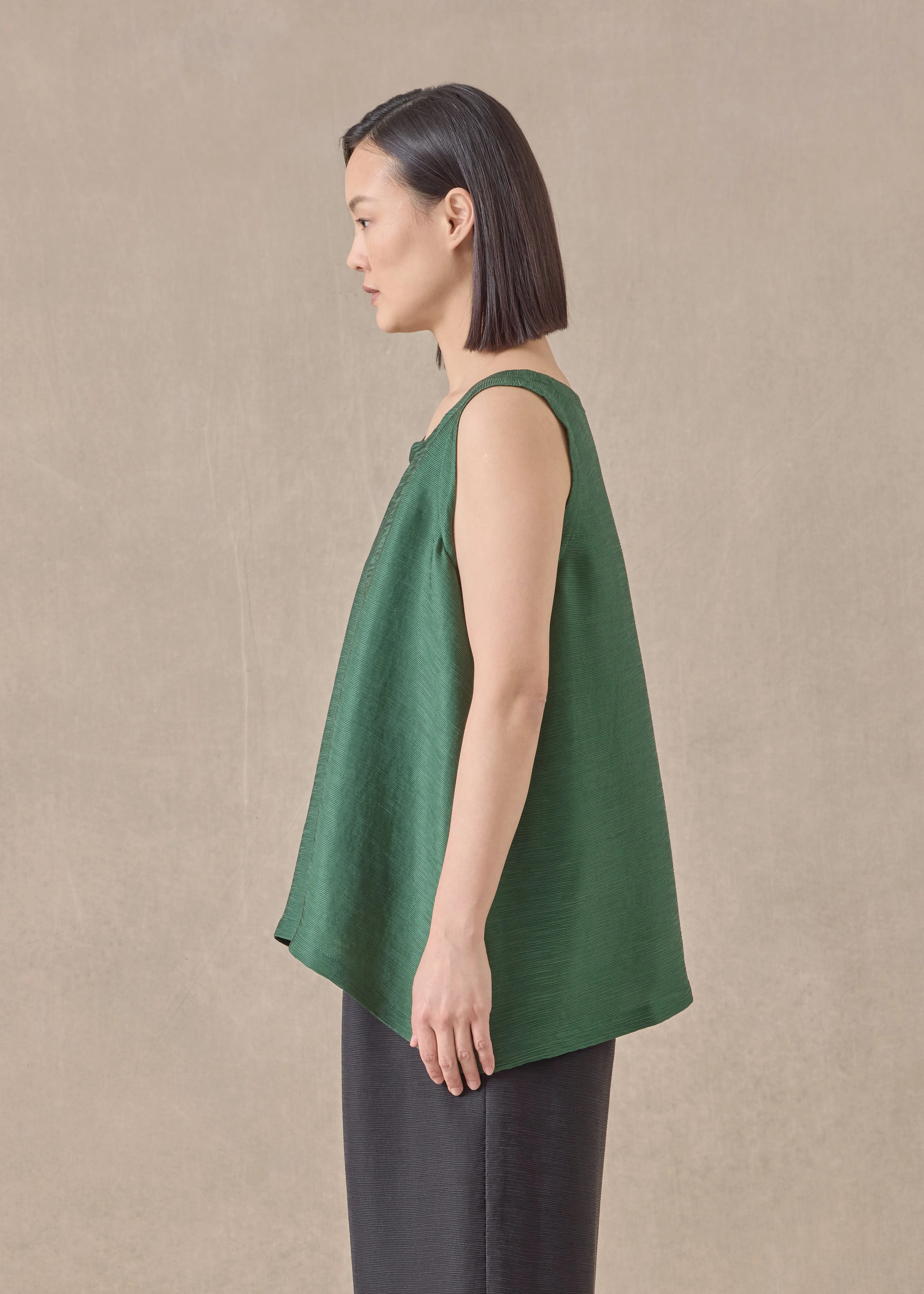 silk a-line shell - mid plus (emerald) sold by eskandar product image thumbnail 3