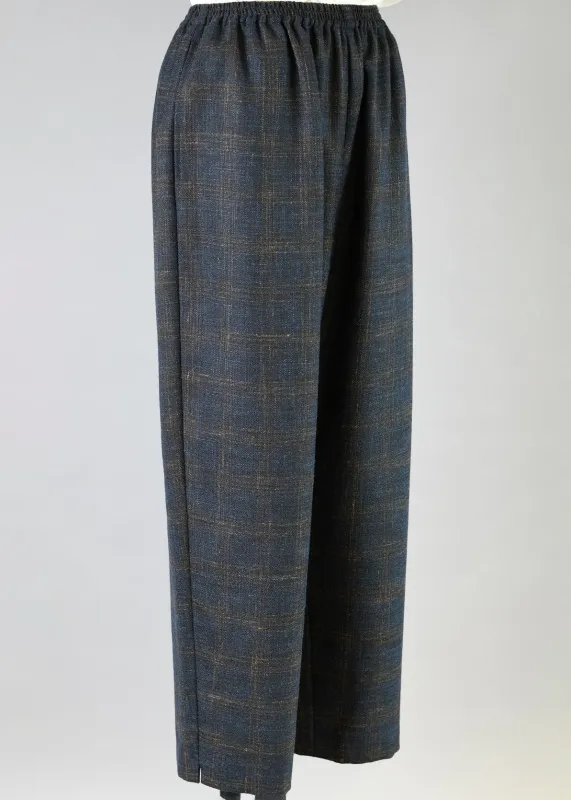 alpaca wool mix longer japanese trousers with ankle slits sold by eskandar