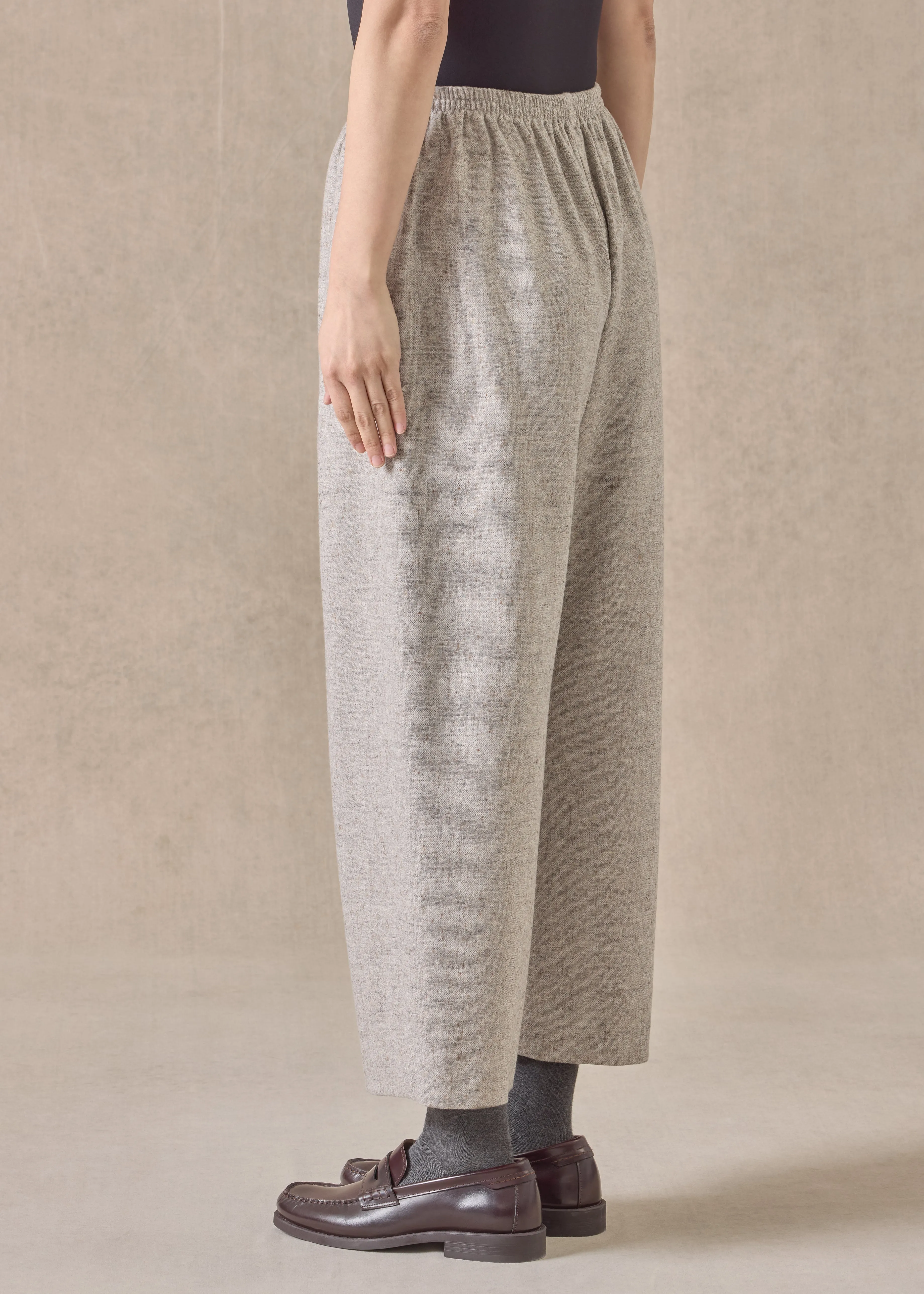 wool japanese trouser (stone) sold by eskandar product image thumbnail 4