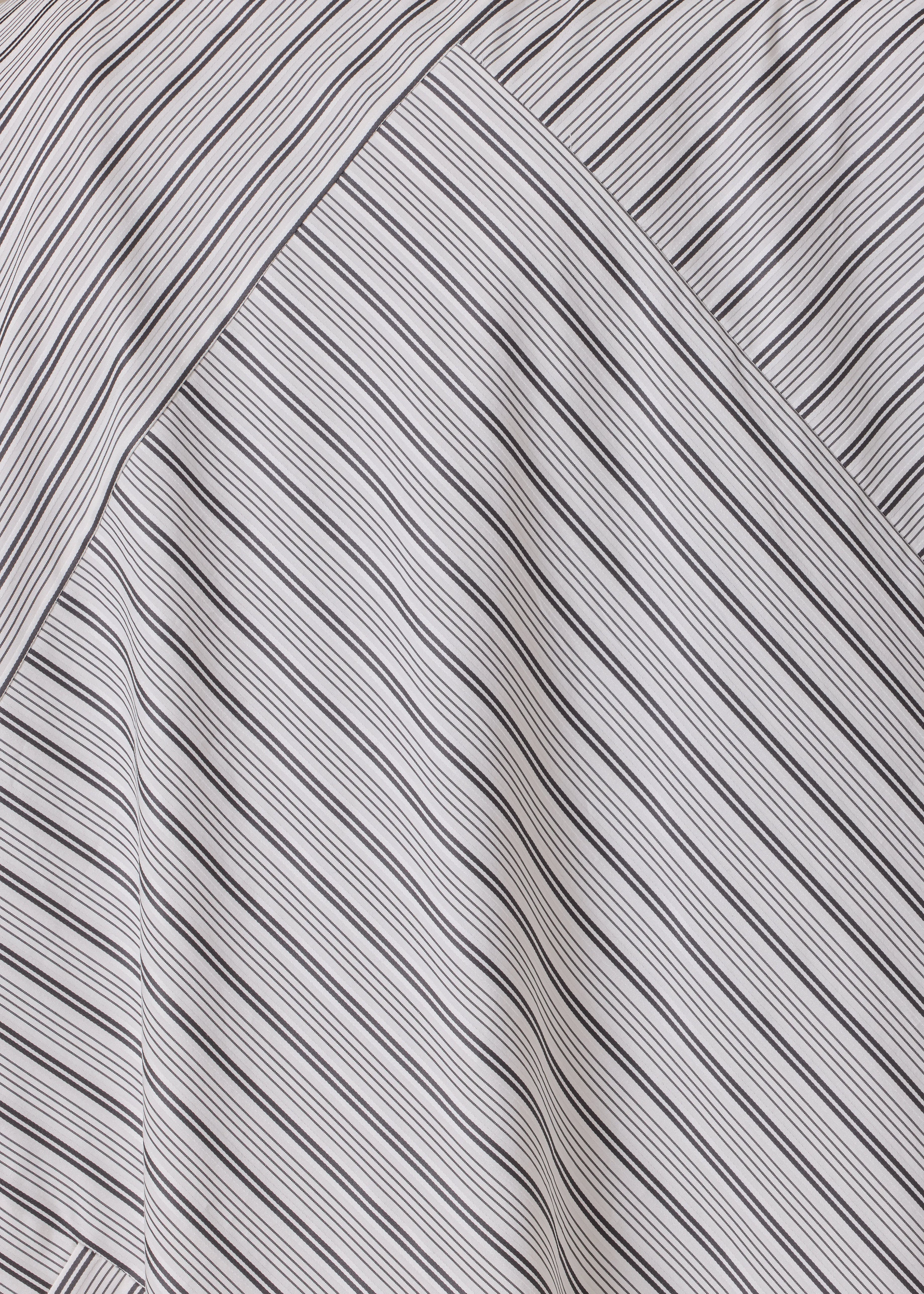 cotton slim a-line long sleeve shirt dress with collar and stepped insert -3/4 length (blackstripe) sold by eskandar product image thumbnail 4