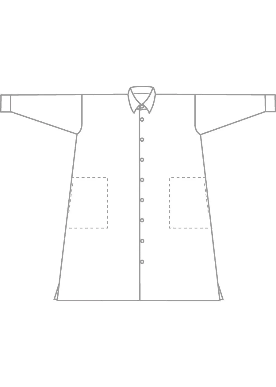 cotton wide a-line shirt dress with collar (greensand) sold by eskandar product image thumbnail 5