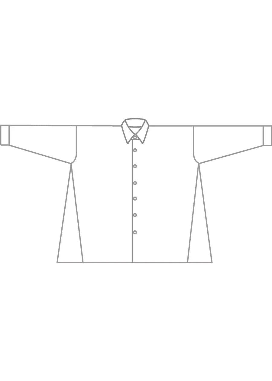 cotton angle to front side seam shirt with collar - long (pencilgrey) sold by eskandar product image thumbnail 4