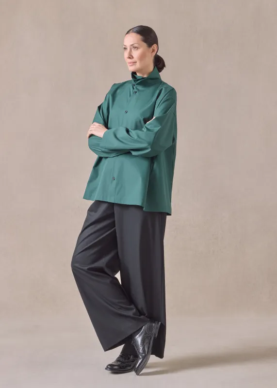 cotton side panelled two collar shirt - mid plus (spruce) sold by eskandar