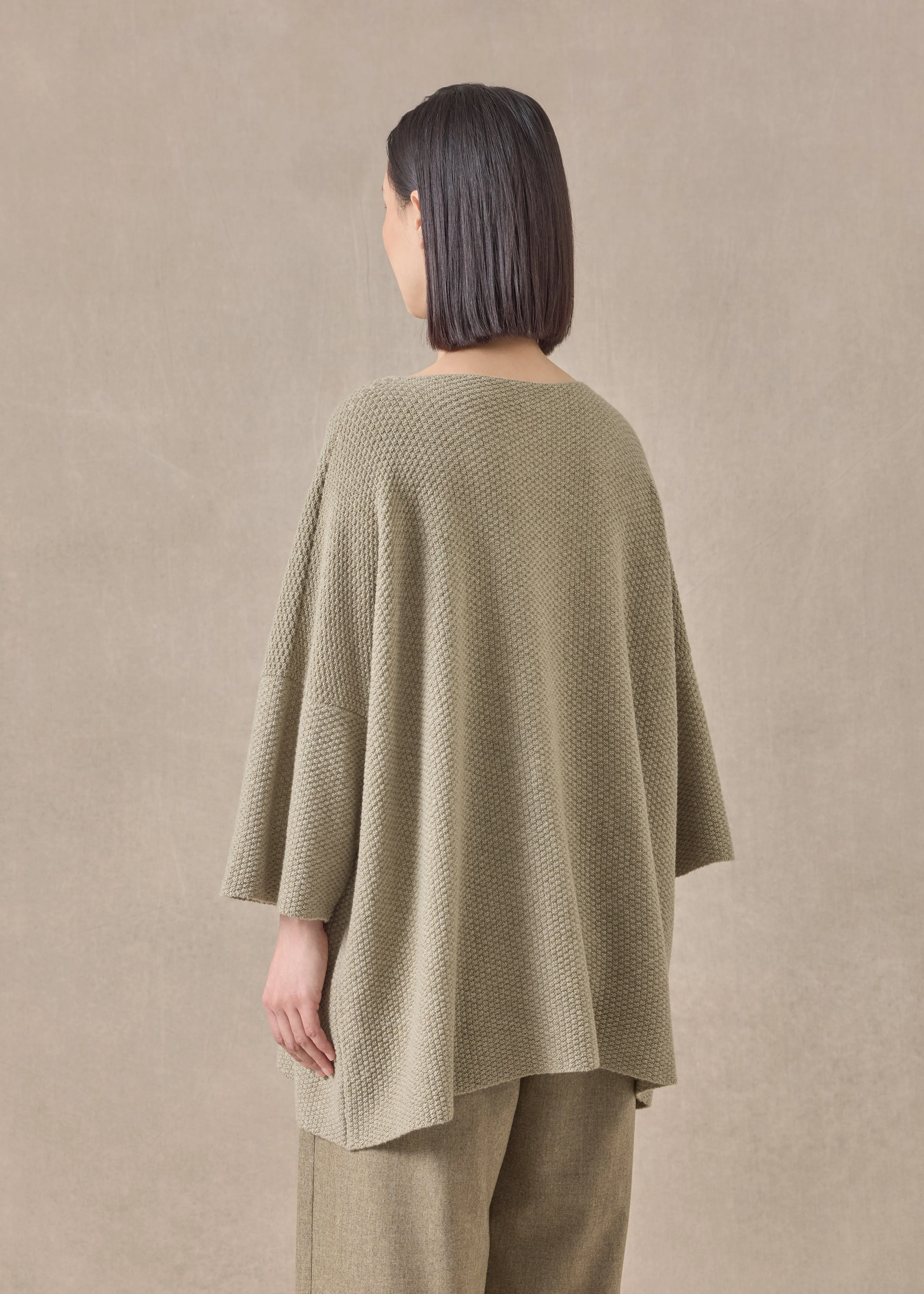 cashmere square 3/4 sleeve top - long sold by eskandar product image thumbnail 4