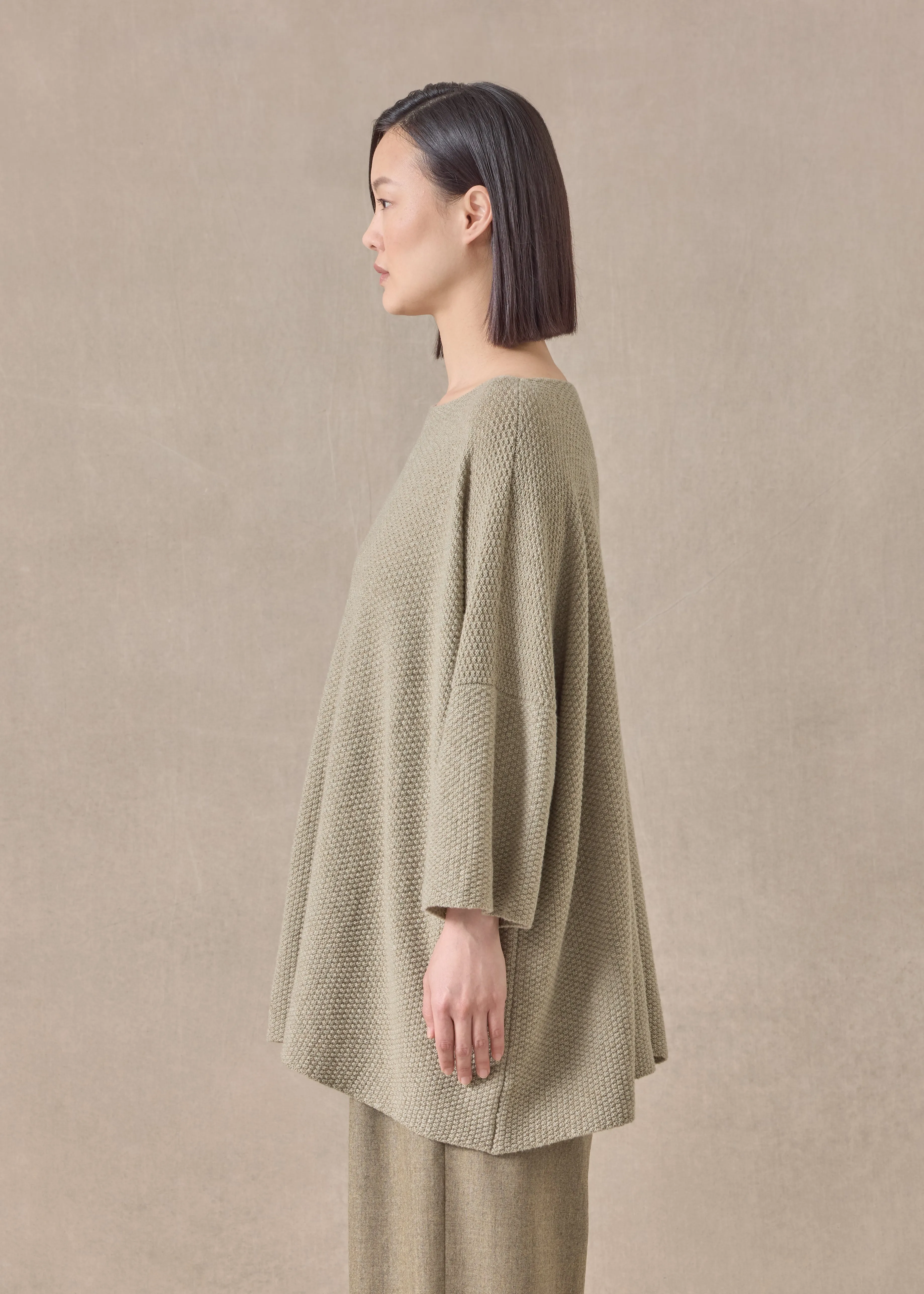 cashmere square 3/4 sleeve top - long sold by eskandar product image thumbnail 3