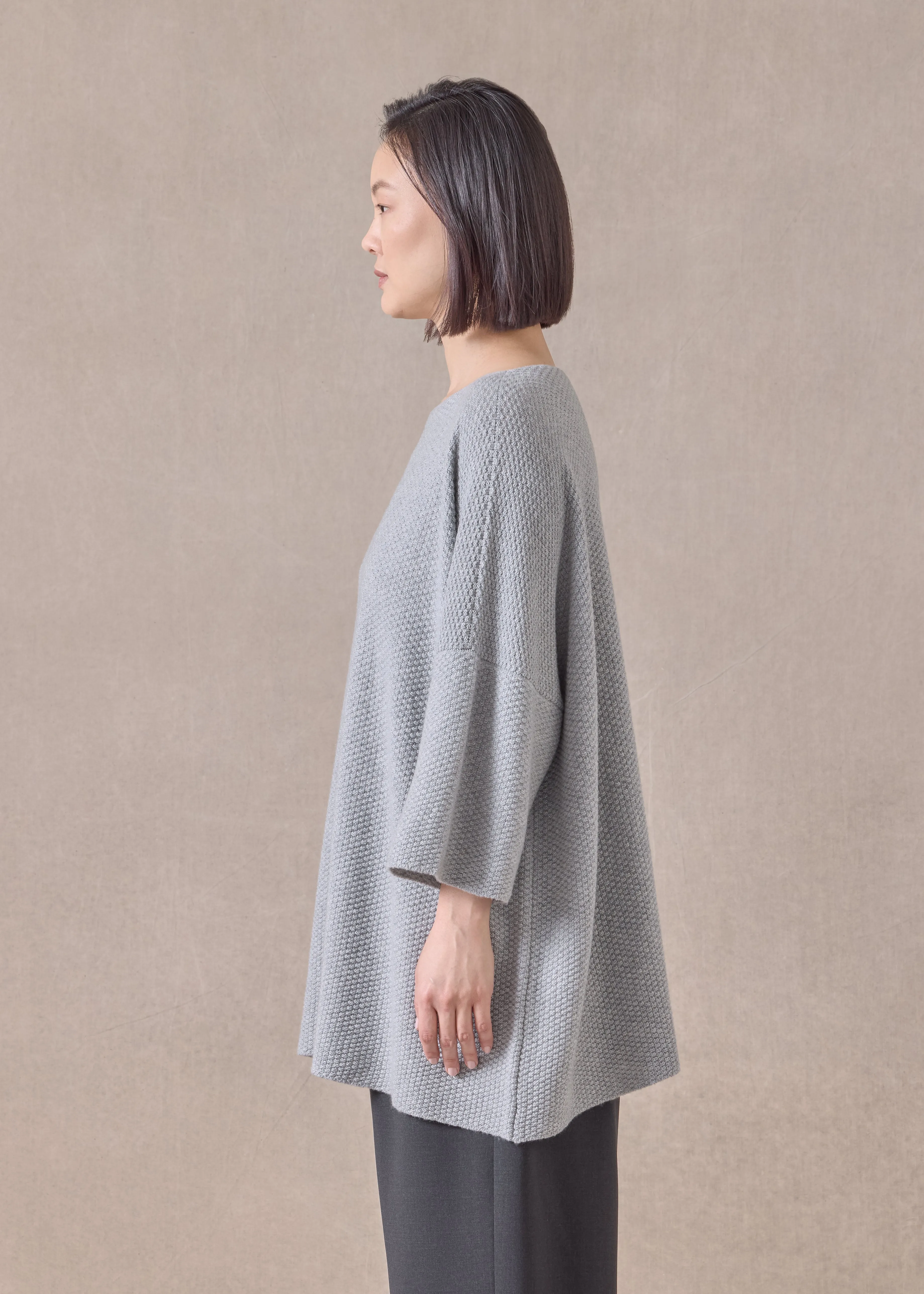 cashmere square 3/4 sleeve top - long sold by eskandar product image thumbnail 3