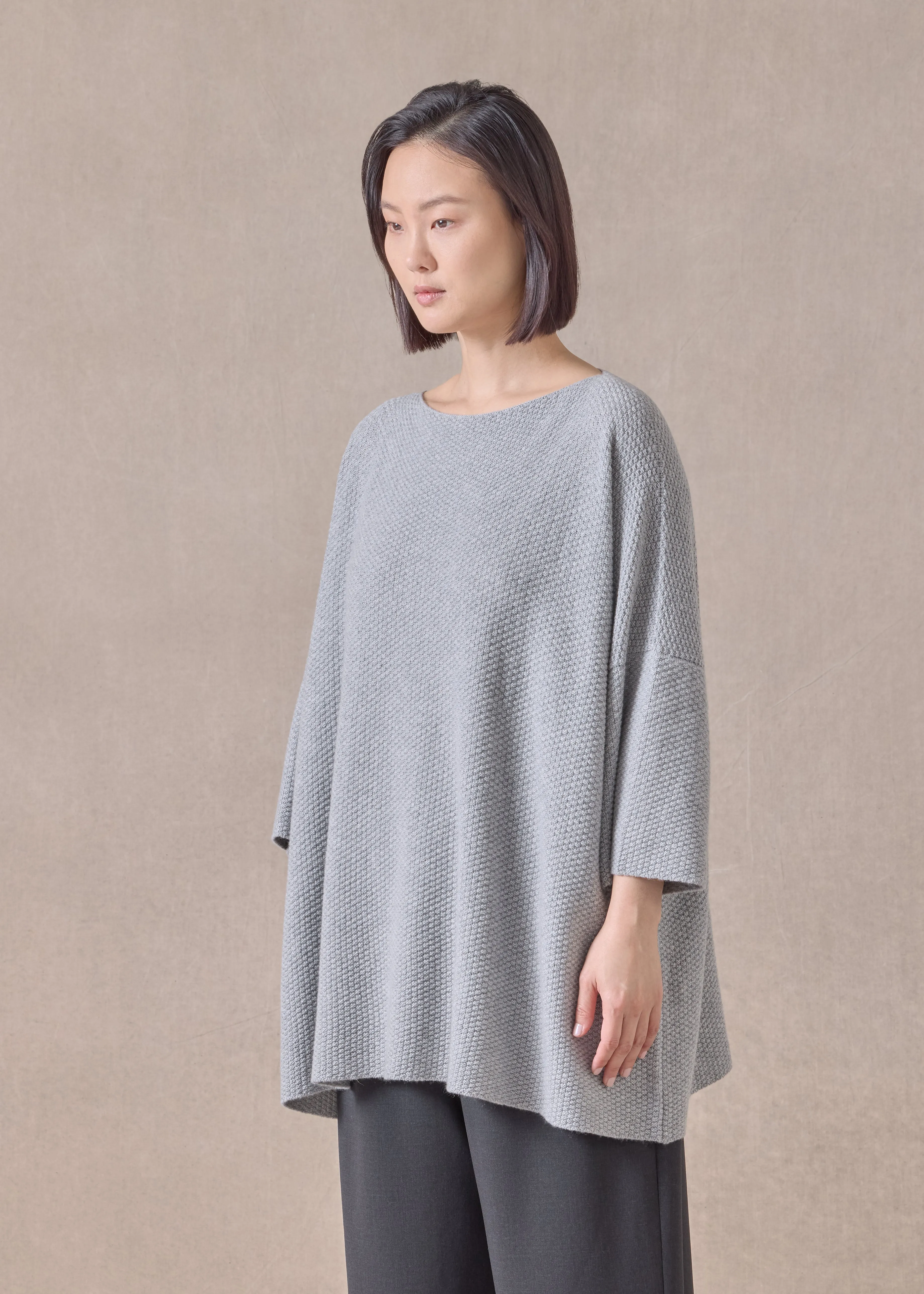 cashmere square 3/4 sleeve top - long sold by eskandar product image thumbnail 2