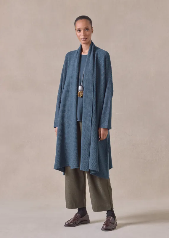 cashmere a-line scrunch shawl collar cardigan - very long sold by eskandar